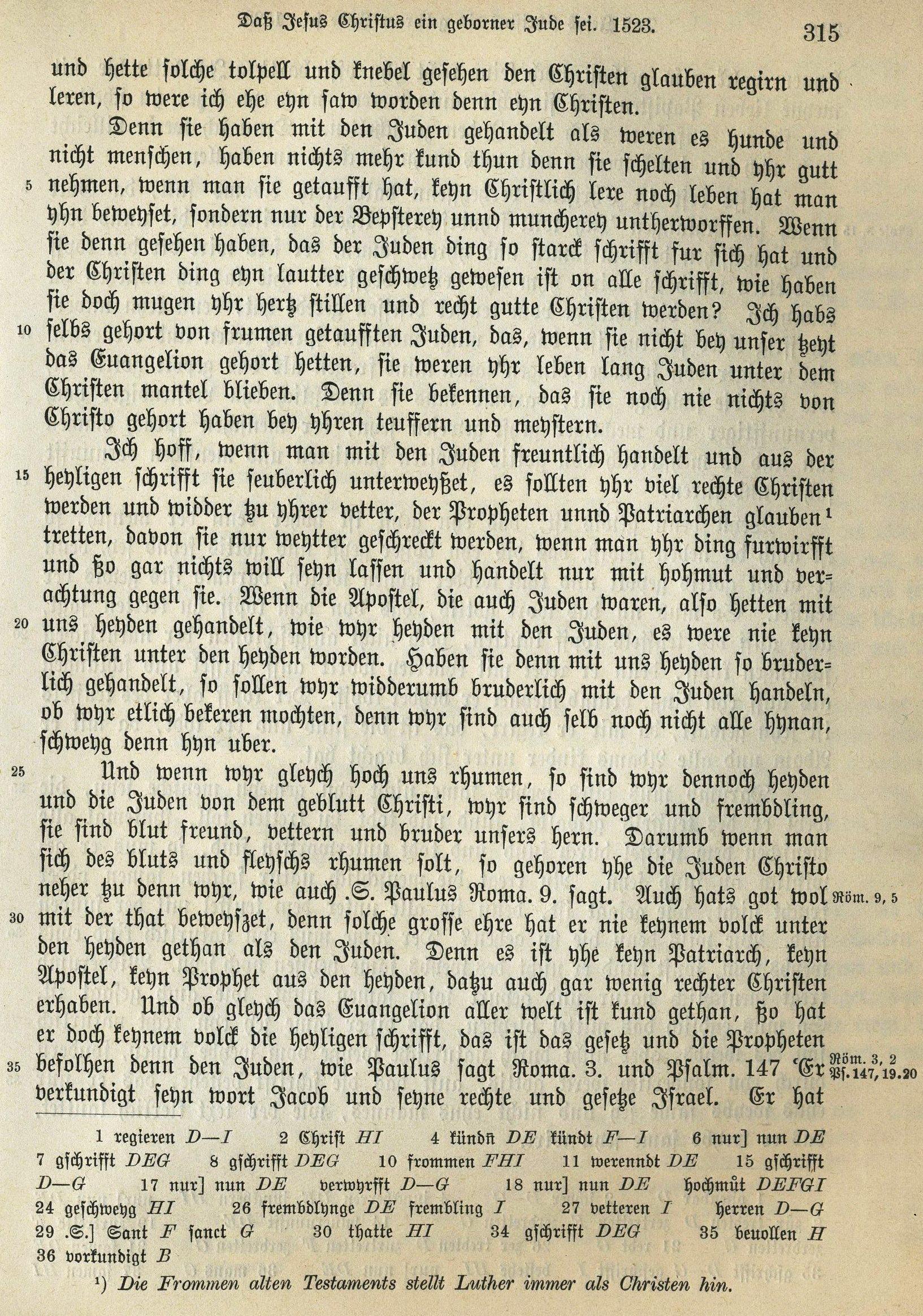 Auszüge aus Martin Luthers "Daß Jesus Christus ein geborener Jude sei", 1523