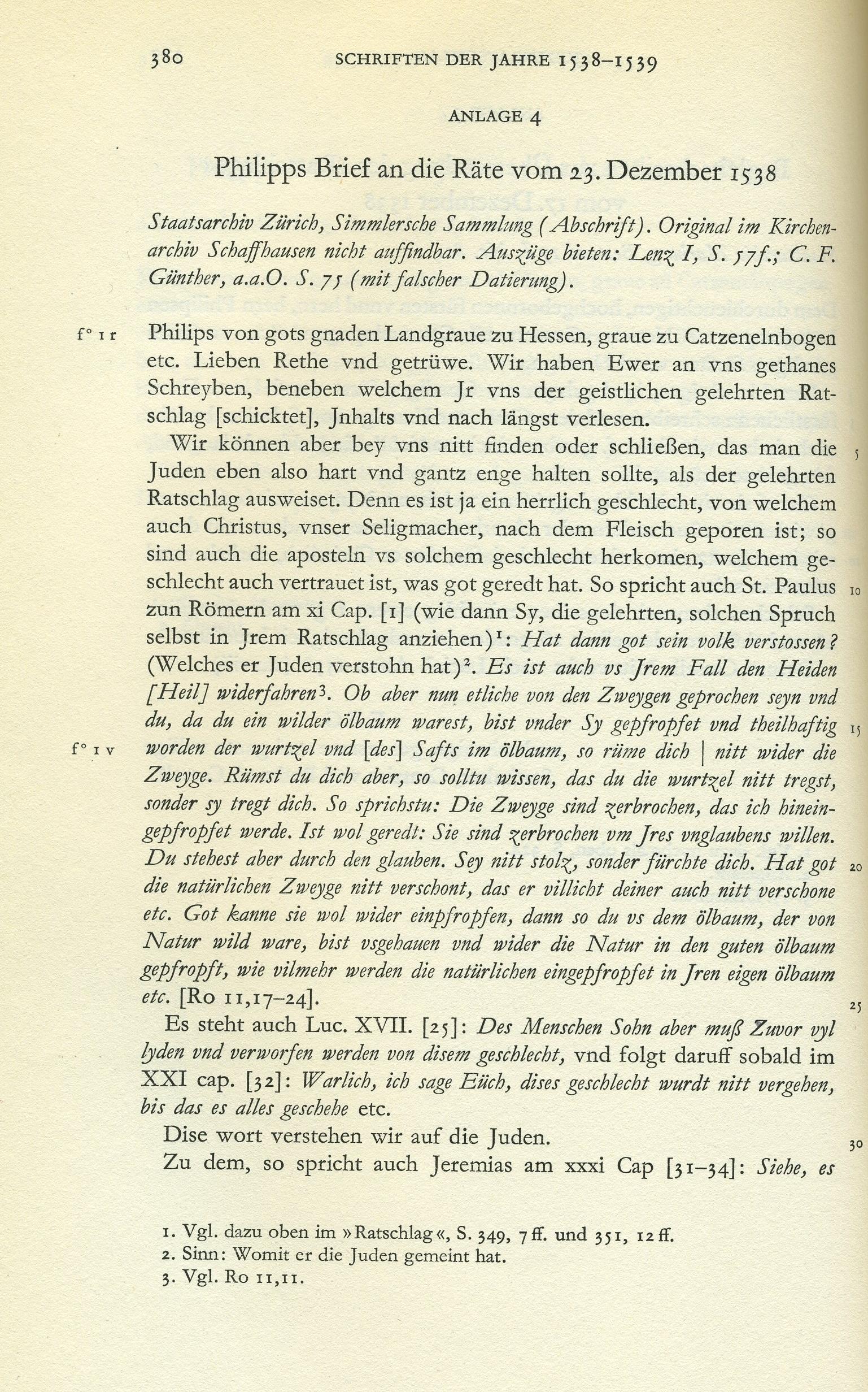 Landgraf Philipp von Hessen schreibt seine Antwort auf den Ratschlag von Bucer und den anderen Gelehrten
