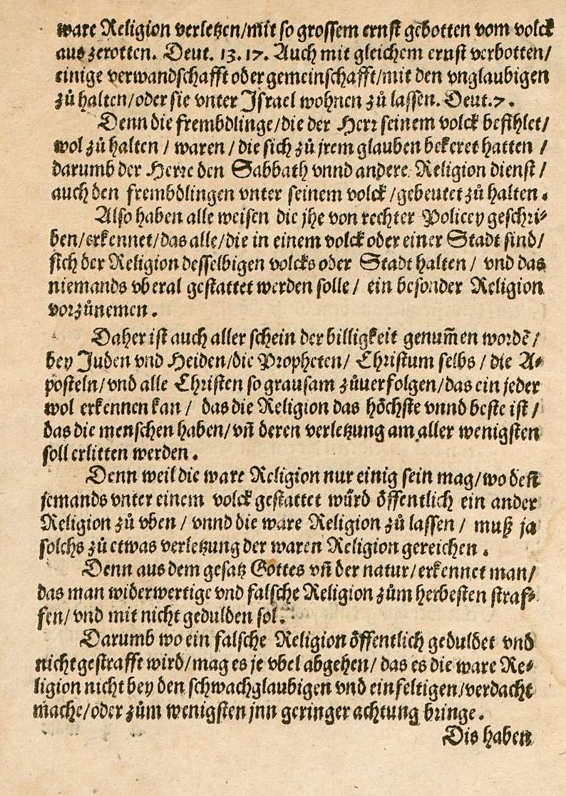 Auszüge aus Martin Bucers  "Von den jude[n], Ob vn[d] wie die vnder den Christe[n] zu halten sind, ein Rathschlag", 1538 [Druck: Straßburg 1539]