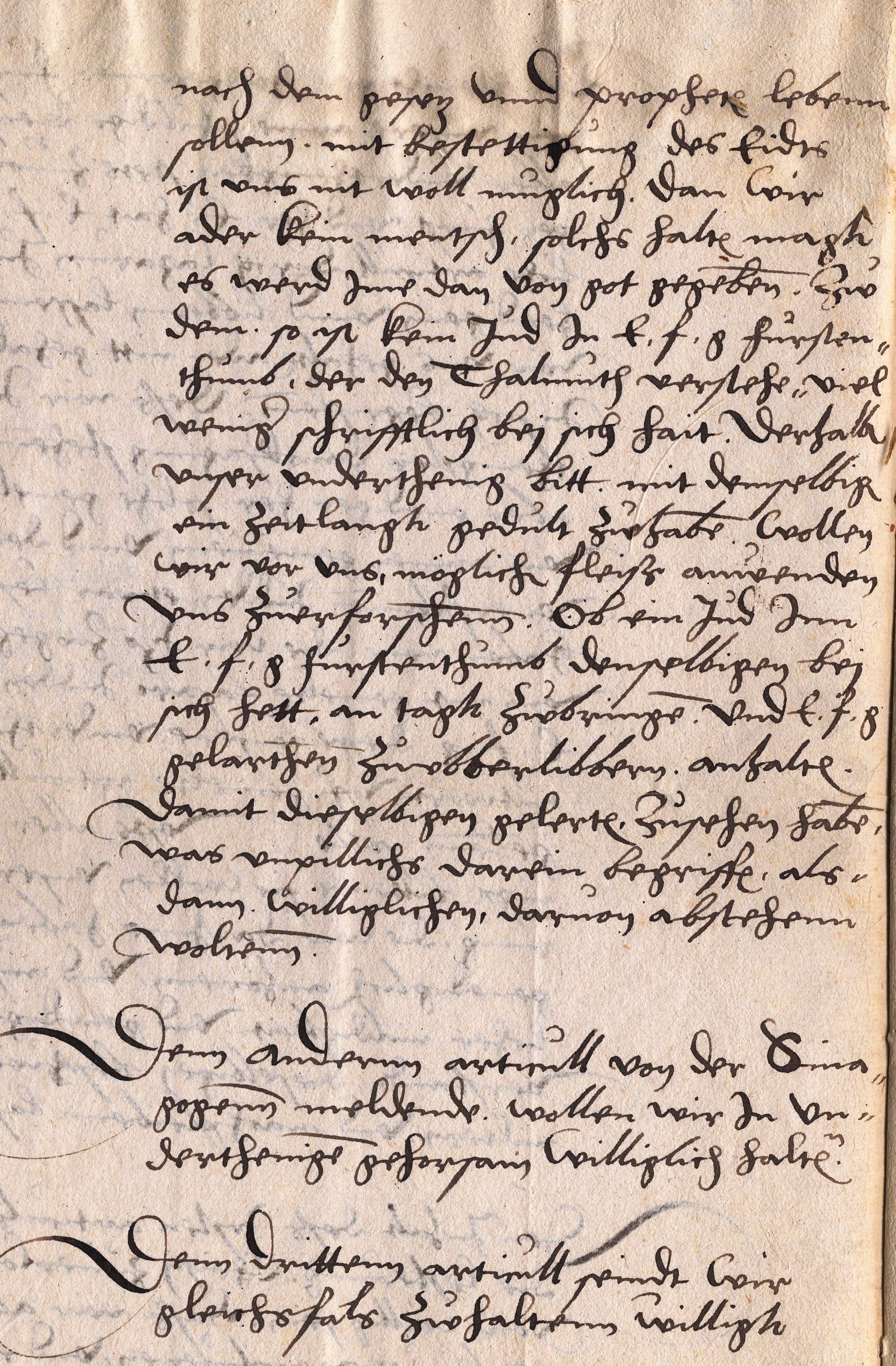 Stellungnahme der Juden zum Entwurf der hessischen Juden-Ordnung vom Ende 1538 
(Anfang 1539)
