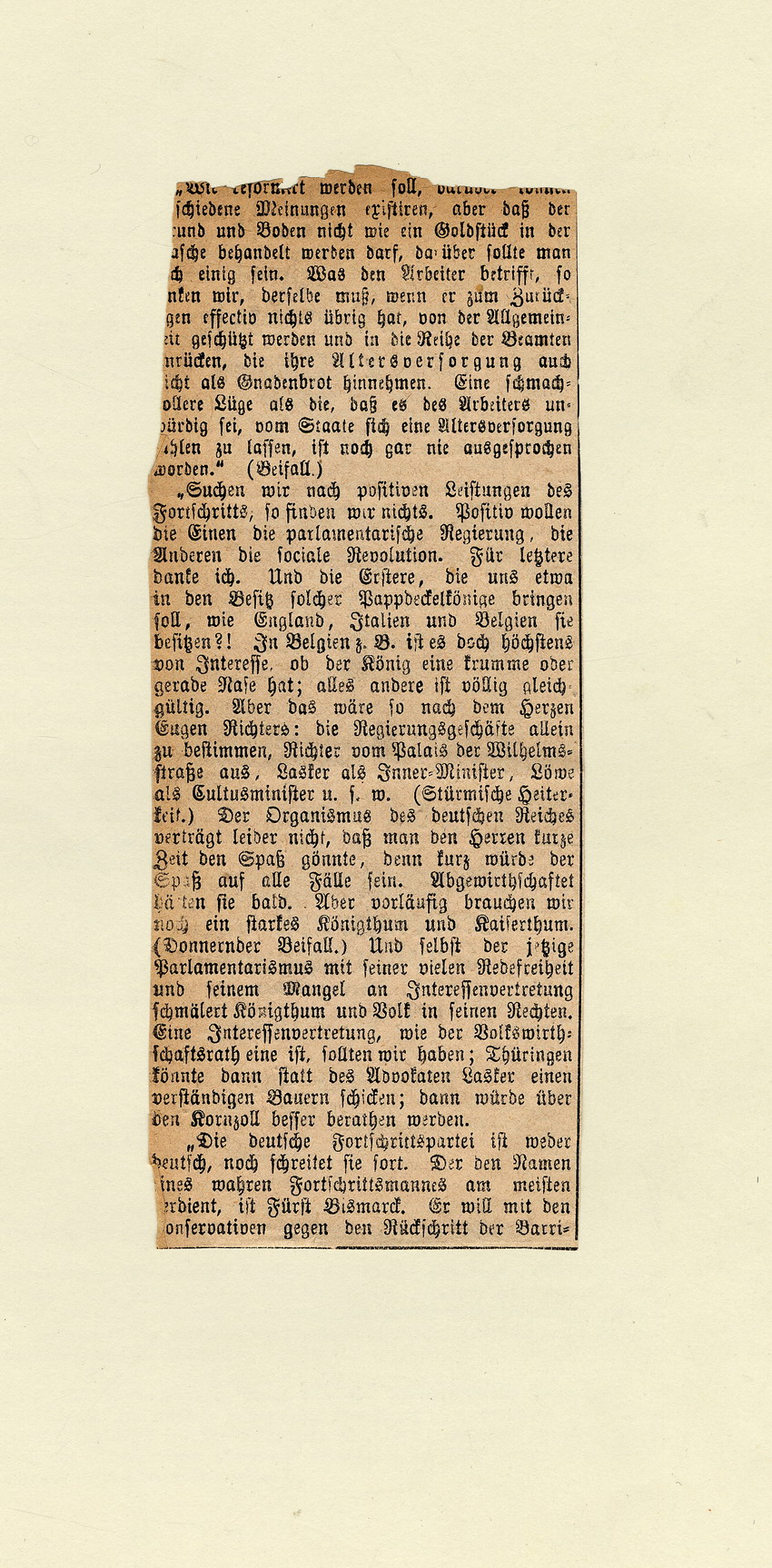 Bericht über eine Rede von Bernhard Förster zur Judenfrage in Kassel, 16. September 1881
