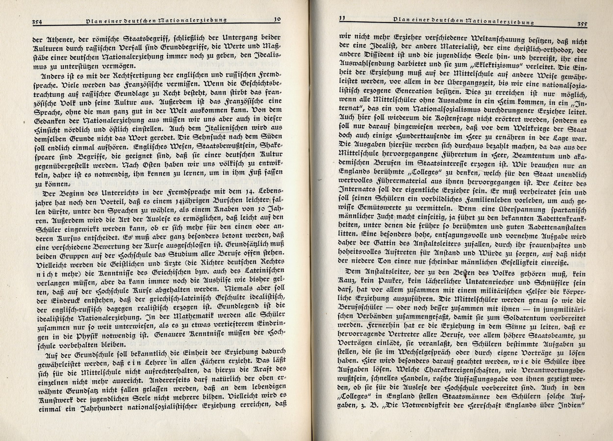G. Usadel, Plan einer deutschen Nationalerziehung, Nationalsozialistische Monatshefte 8, November 1930