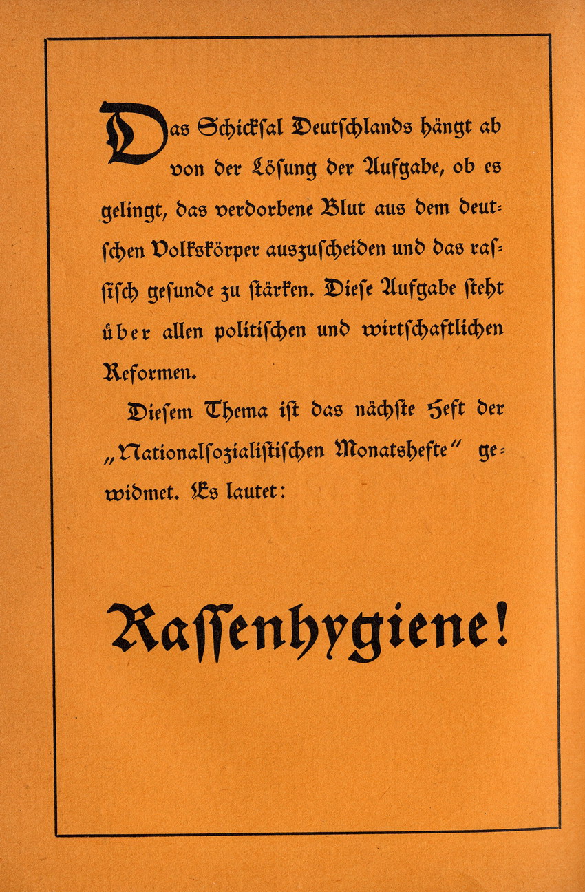 Johannes Stark, Die Verjudung der deutschen Hochschulen, Nationalsozialistische Monatshefte 8, November 1930