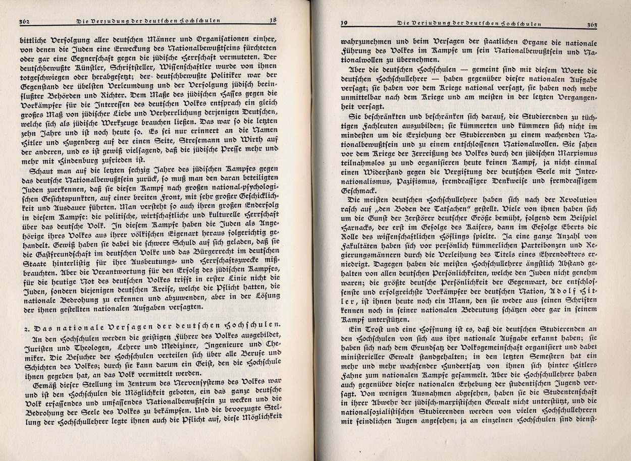 Johannes Stark, Die Verjudung der deutschen Hochschulen, Nationalsozialistische Monatshefte 8, November 1930
