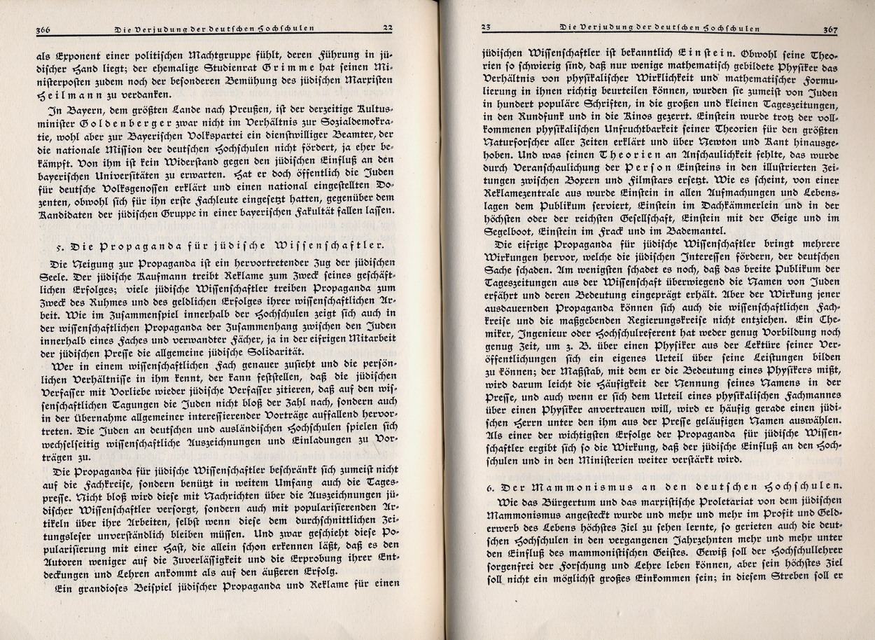 Johannes Stark, Die Verjudung der deutschen Hochschulen, Nationalsozialistische Monatshefte 8, November 1930