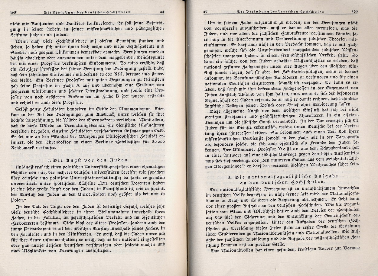 Johannes Stark, Die Verjudung der deutschen Hochschulen, Nationalsozialistische Monatshefte 8, November 1930