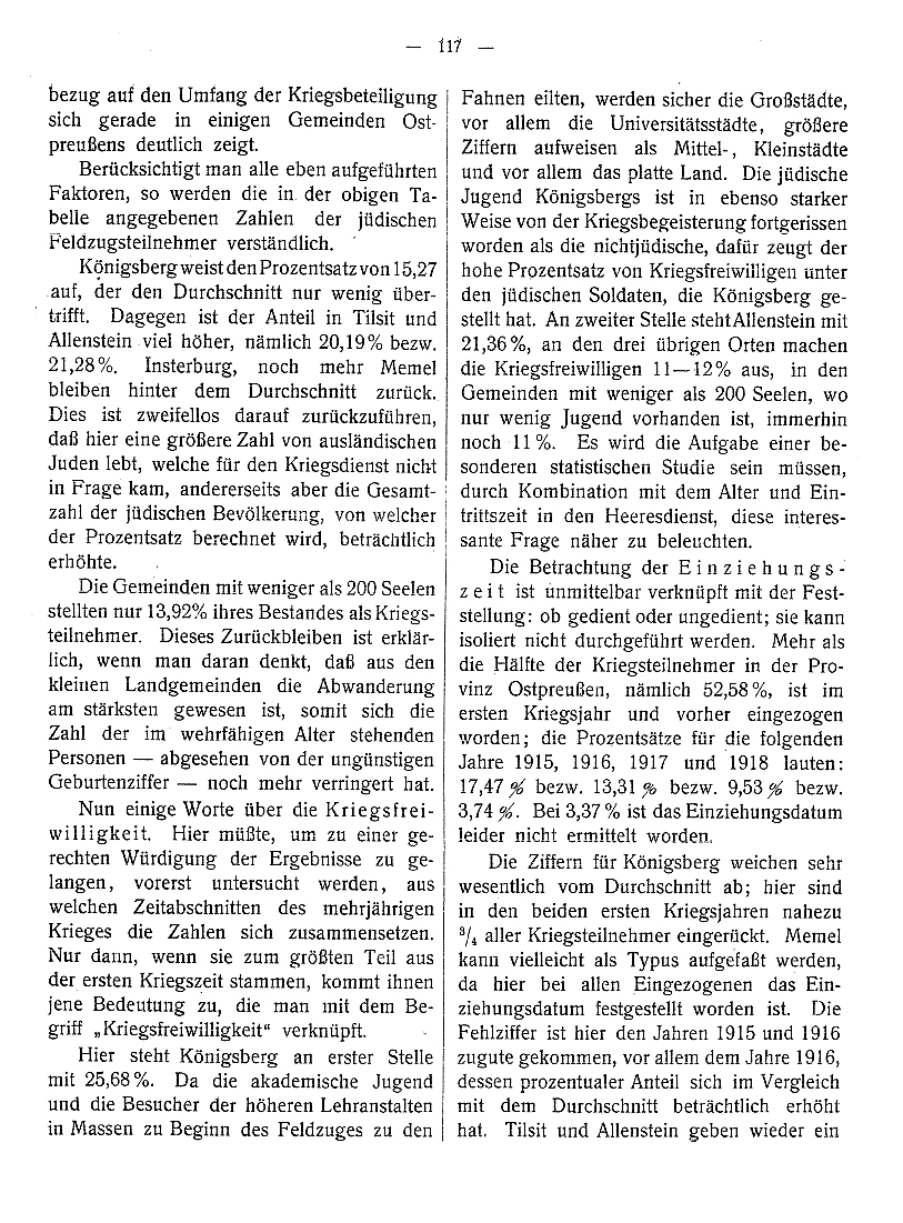 Abhandlung von Jakob Segall zur Zahl der jüdischen Soldaten im deutschen Heer, 1919