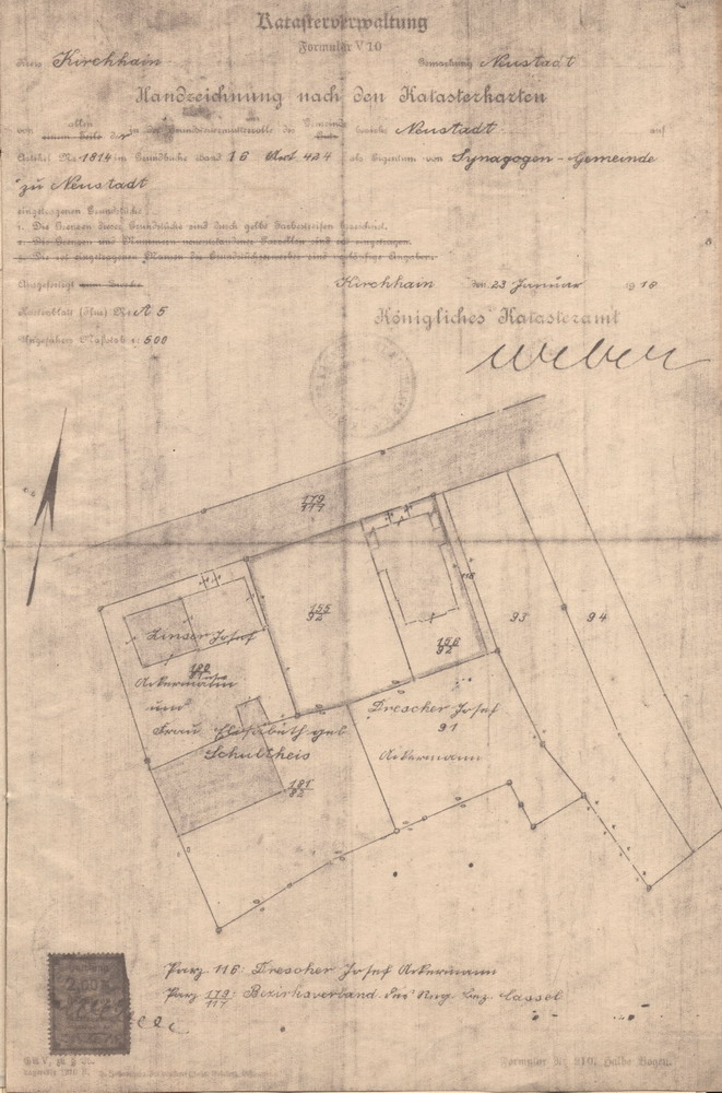 Briefwechsel zu Instandsetzungsarbeiten der Synagoge in Neustadt, 4. Juni bis 10. August 1926
