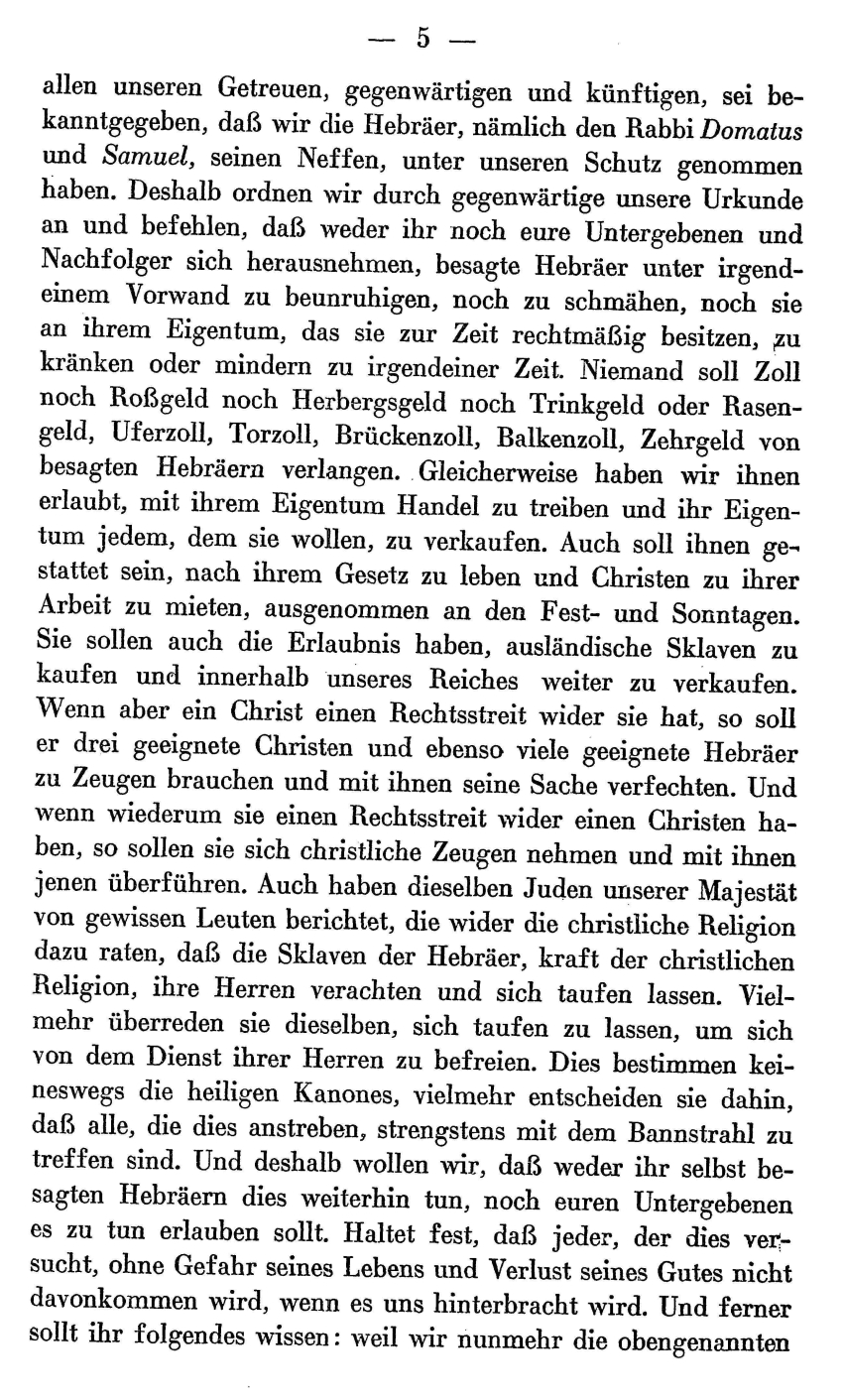Schutzprivileg Ludwigs des Frommen für zwei Juden, o. J.