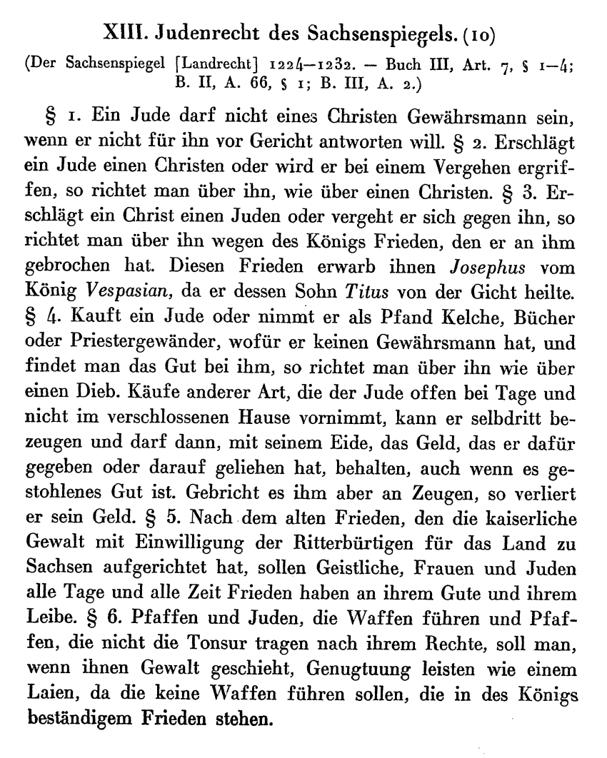 Judenrecht im Sachsenspiegel, 1224-1232