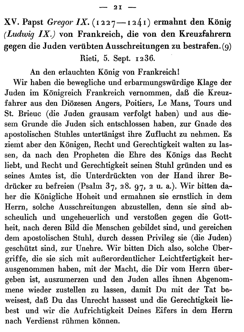 Brief Papst Gregors IX. an Ludwig IX., 1236