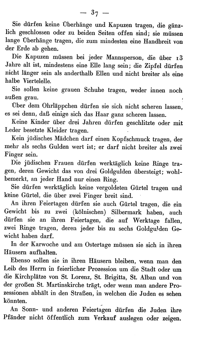 Jüdische Kleiderordnung des Kölner Rates, 8. Juli 1404