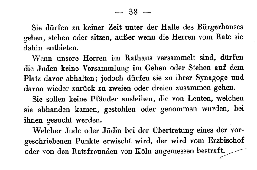 Jüdische Kleiderordnung des Kölner Rates, 8. Juli 1404
