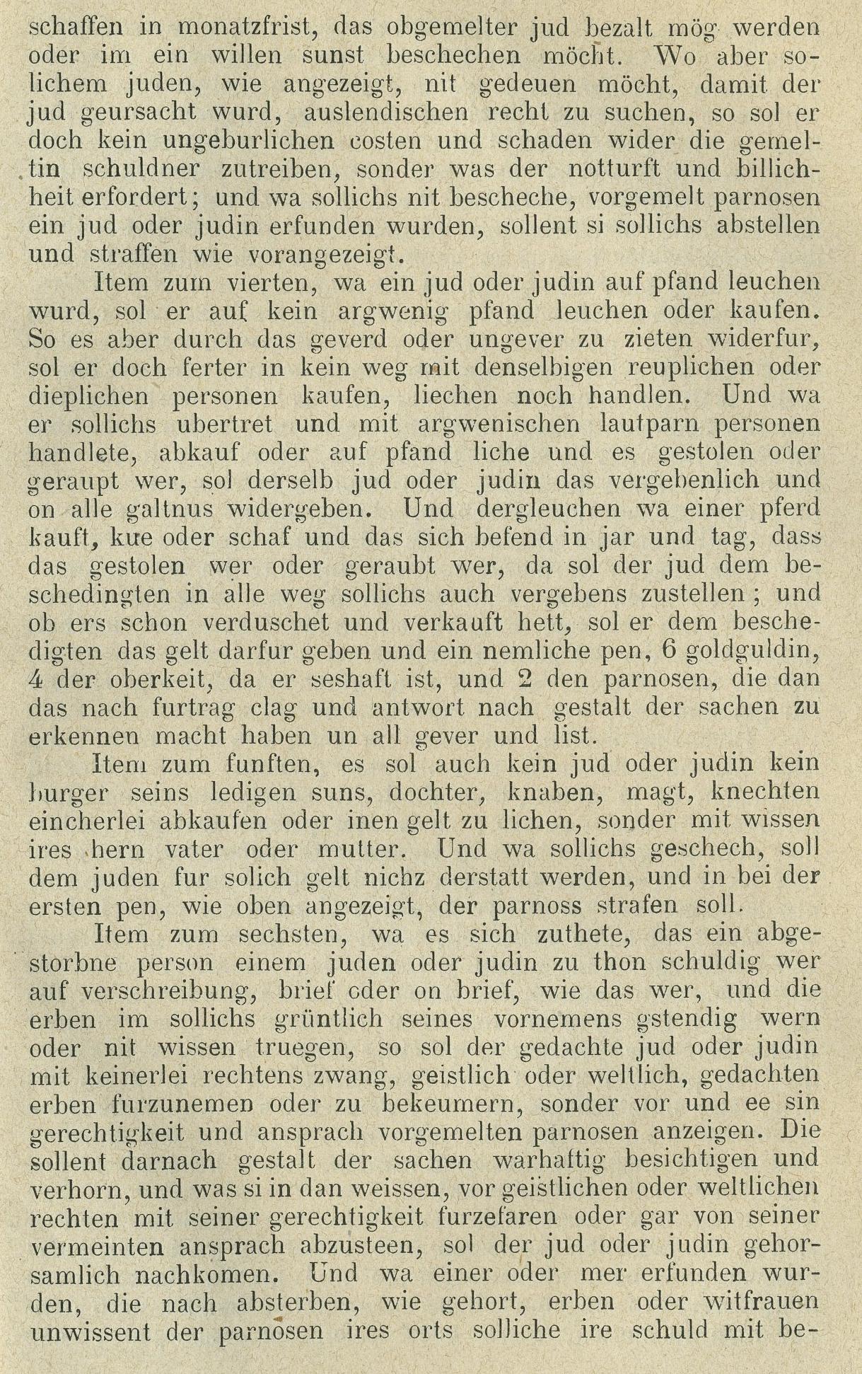 Artikel und Ordnung, so durch Josel juden von Rossheim, gemeiner jüdischer regierer, aufgericht und beschlossen worden, gehalten im reichstag zu Augspurgk im jar 1530