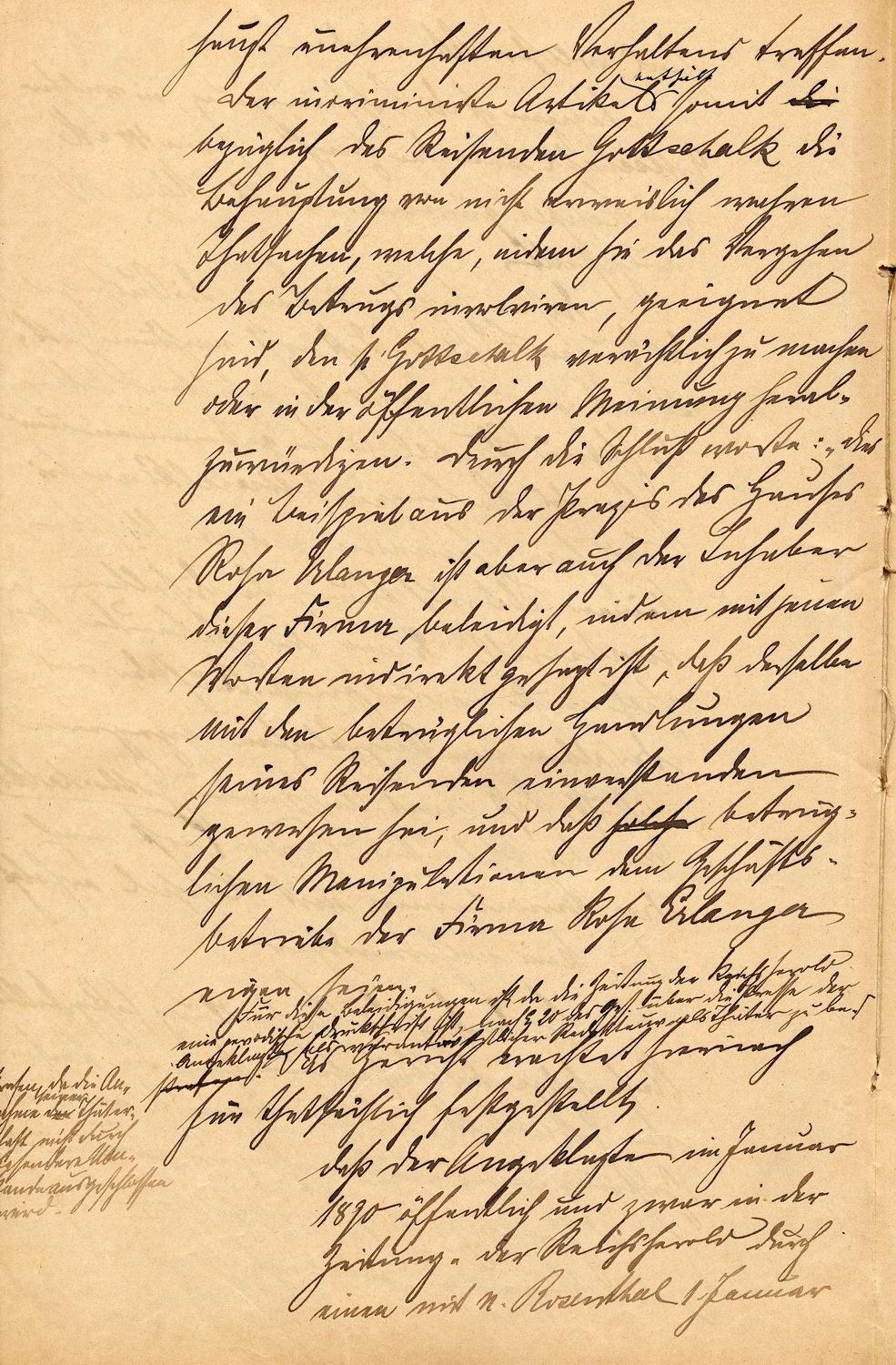 Auszug aus dem Urteilsspruch des Amtsgerichts Marburg in der Privatklage der Juden Erlanger und Gottschalk gegen Otto Böckel wegen Beleidigung, 24. Juli 1890.