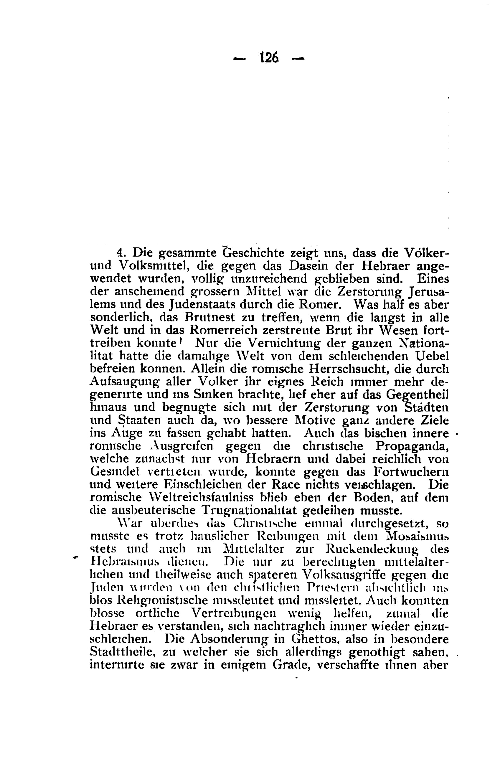 Auszuge aus Eugen Dühring: "Die Judenfrage als Frage des Racencharacters", 5. Auflage 1901