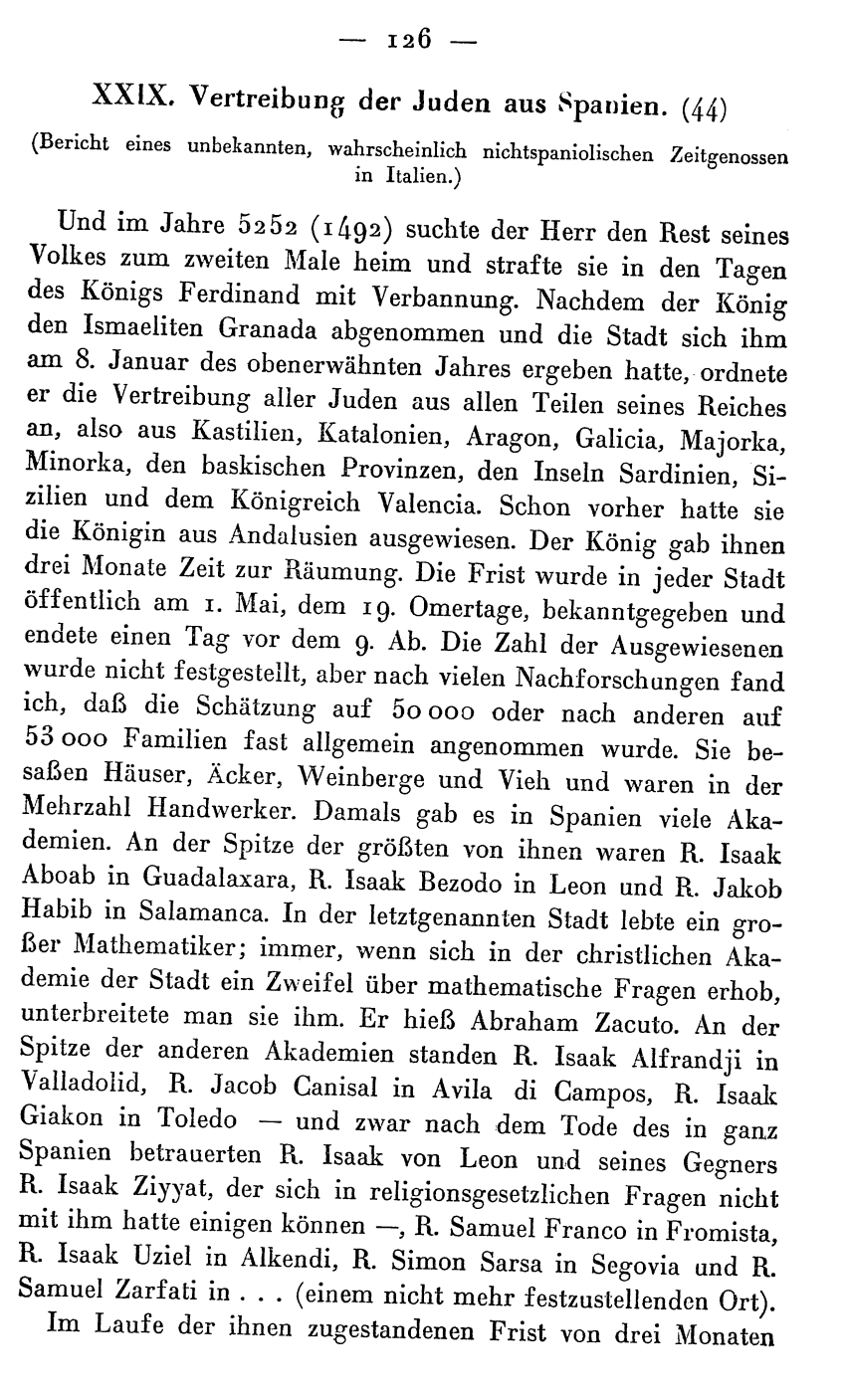Vertreibung der Juden aus Spanien, Bericht eines italienischen Anonymus zu 1492