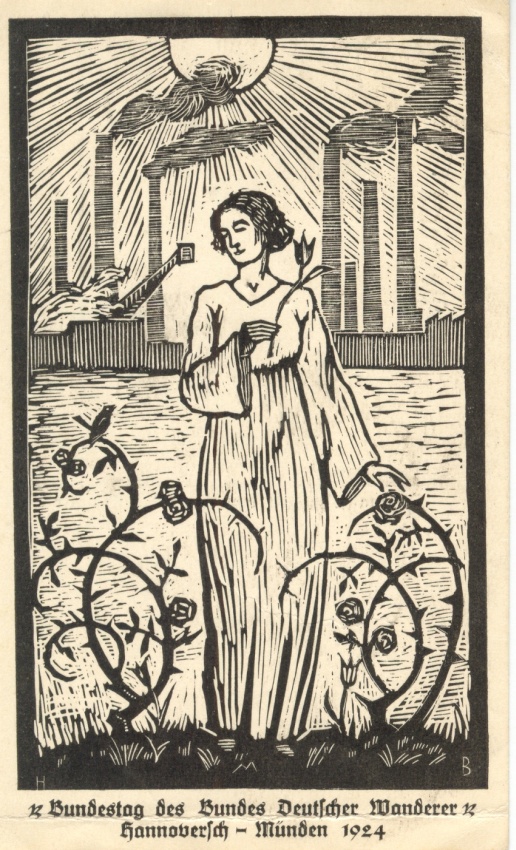Postkarte zum Bundestag des Bundes Deutscher Wanderer, 1924