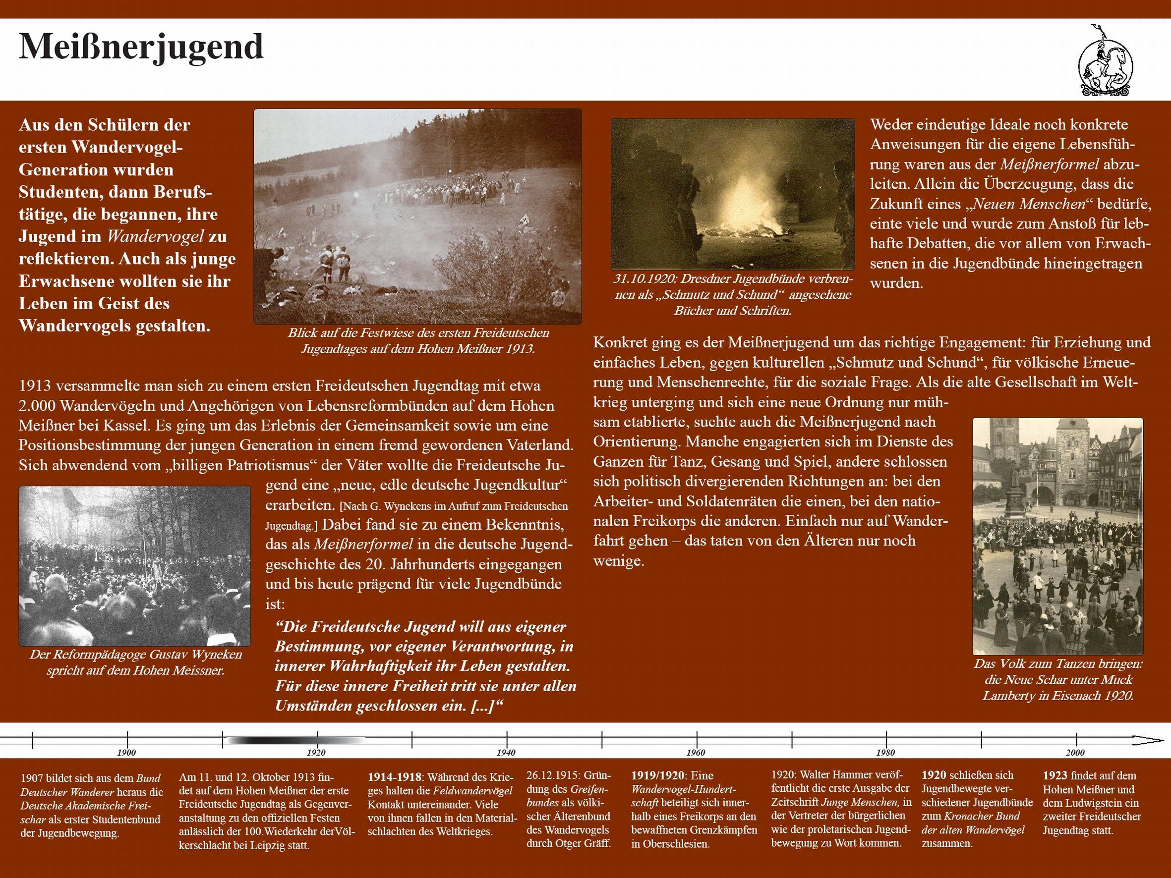 Ausstellungsplakat "Meißnerjugend" der Dauerausstellung zur Geschichte der deutschen Jugendbewegung