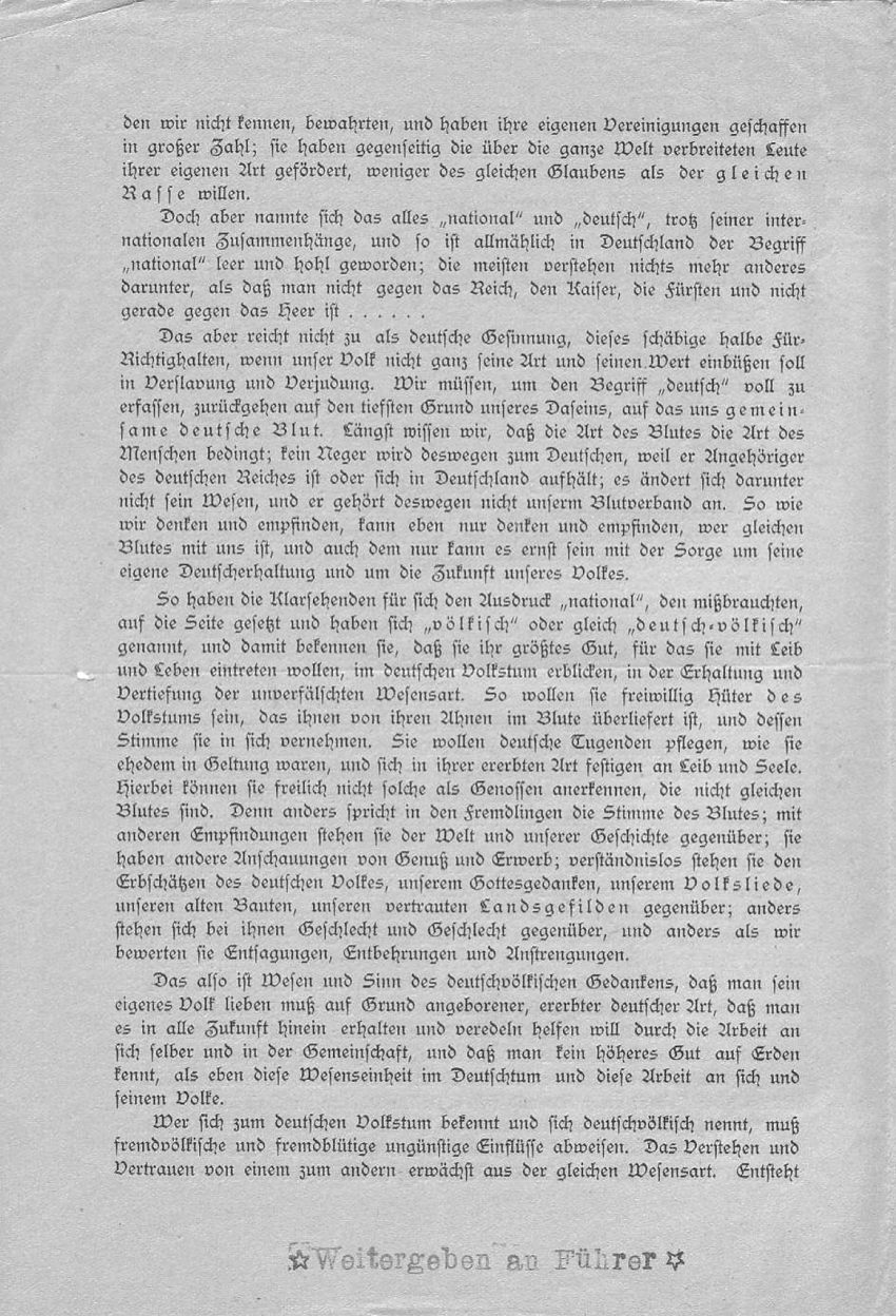 "Der Alt-Wandervogel deutsch völkisch."

Flugblatt des Alt-Wandervogel Ortgruppe Berlin-Oranienburger Vorstadt 1914