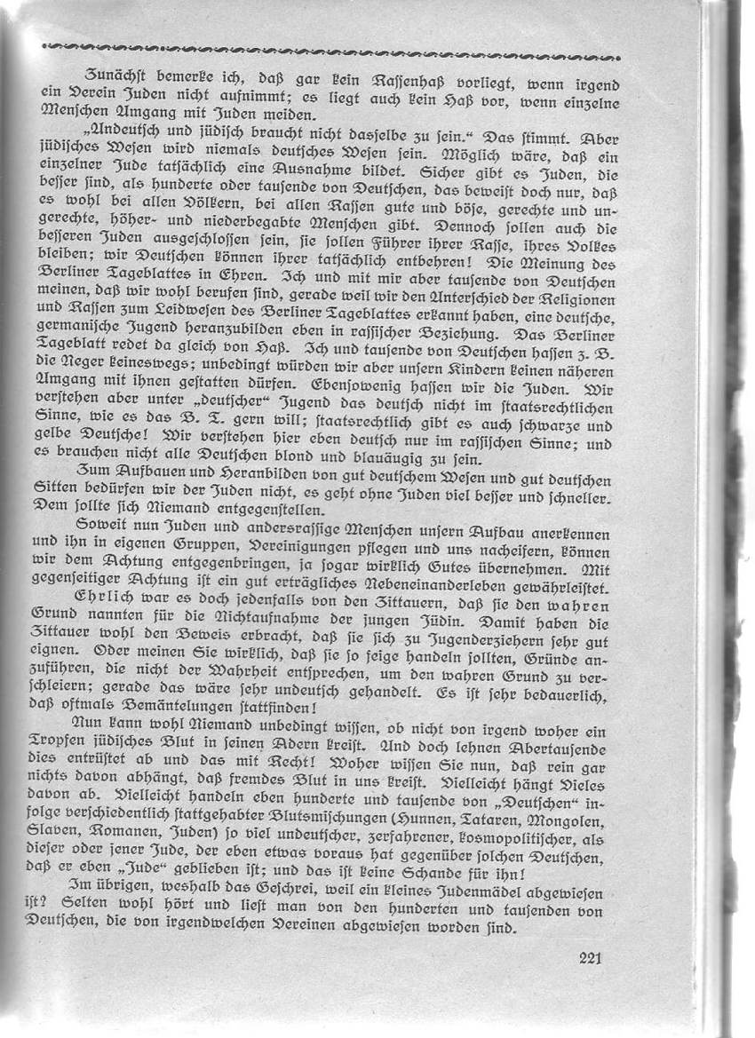 Artikel "An die verehrliche Schriftleitung der Wandervogelführerzeitung in Jena"
aus: "Wandervogel-Führerzeitung" Nr.11/1913