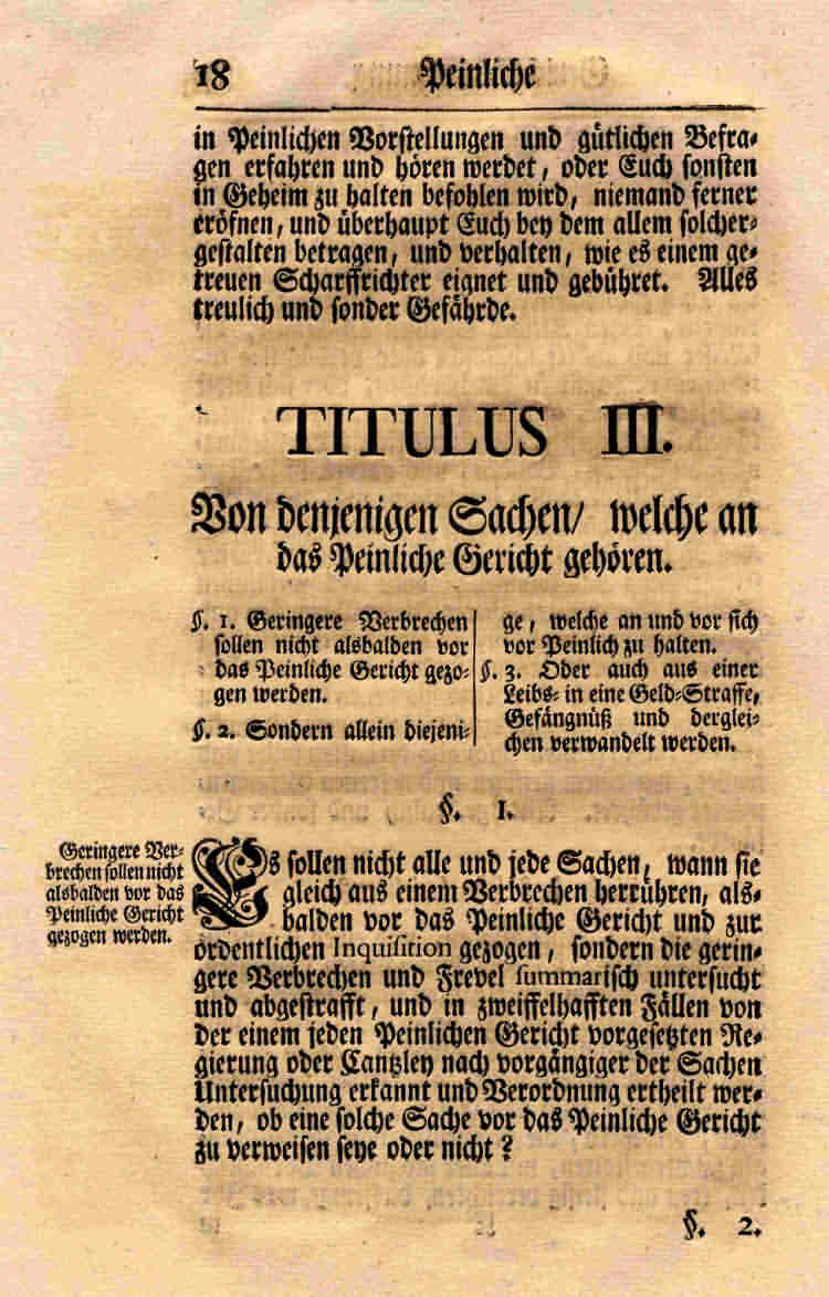 Peinliche Gerichts-Ordnung König Friedrichs I. v. Schweden für die Landgrafschaft Hessen-Kassel
