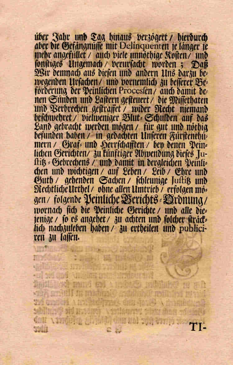 Peinliche Gerichts-Ordnung König Friedrichs I. v. Schweden für die Landgrafschaft Hessen-Kassel