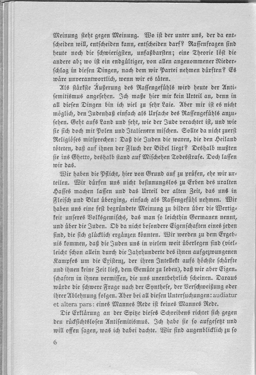 Artikel "Rassefragen" aus: "Die Pachantei. Meinungsaustausch der Wandervögel", Heft 1/1914