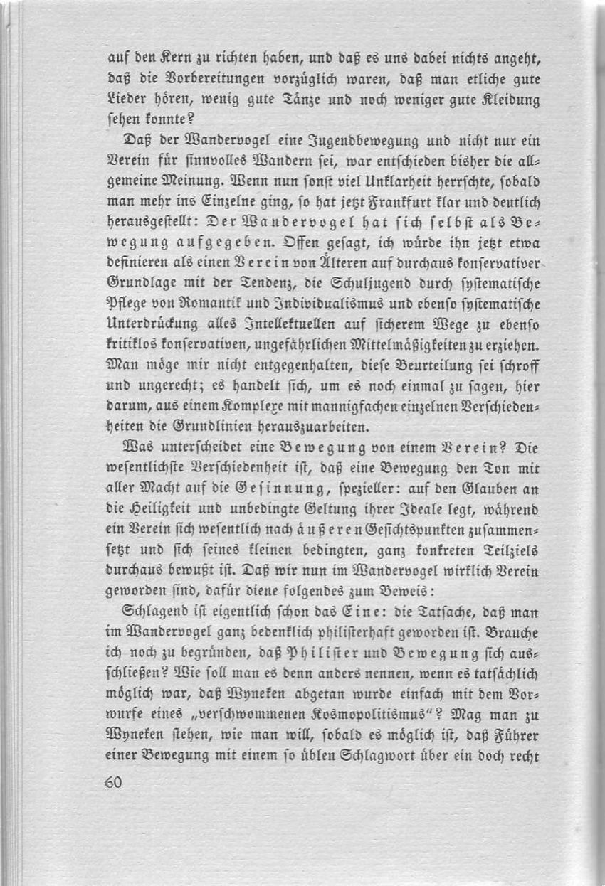 Artikel "Einige Worte zum Frankfurter Bundestage" aus: "Die Pachantei. Meinungsaustausch der Wandervögel", Heft 3/1914