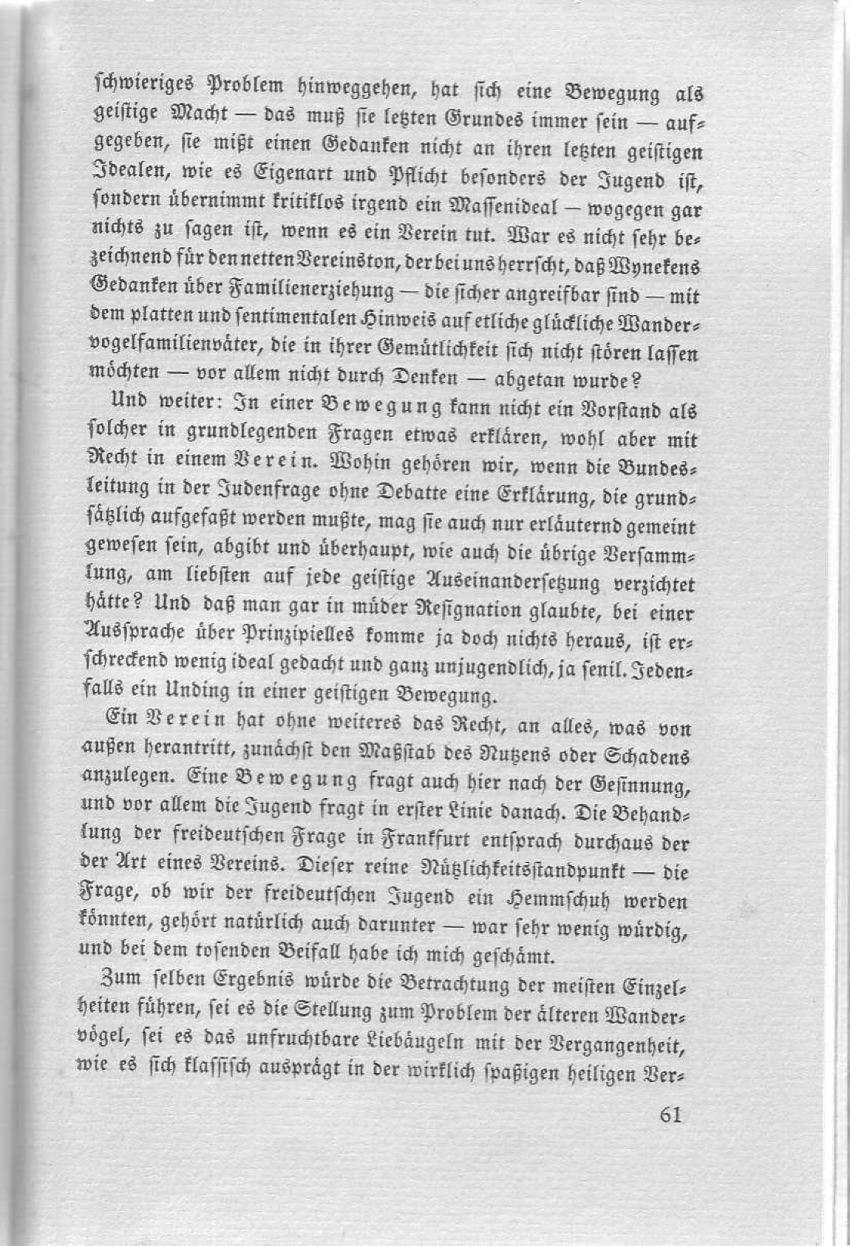 Artikel "Einige Worte zum Frankfurter Bundestage" aus: "Die Pachantei. Meinungsaustausch der Wandervögel", Heft 3/1914