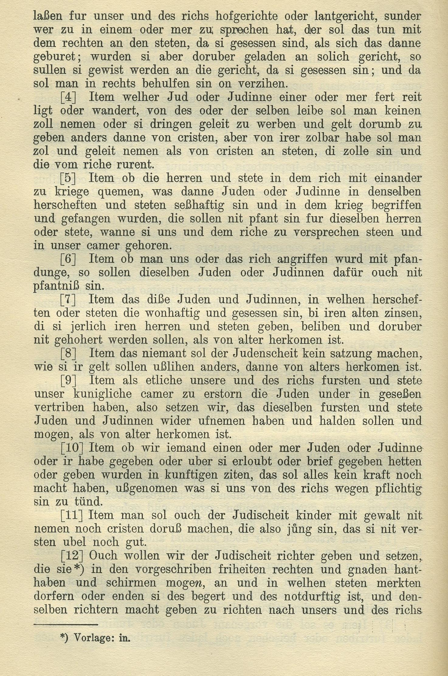 Judenprivileg König Sigismunds, 6. Juni 1415