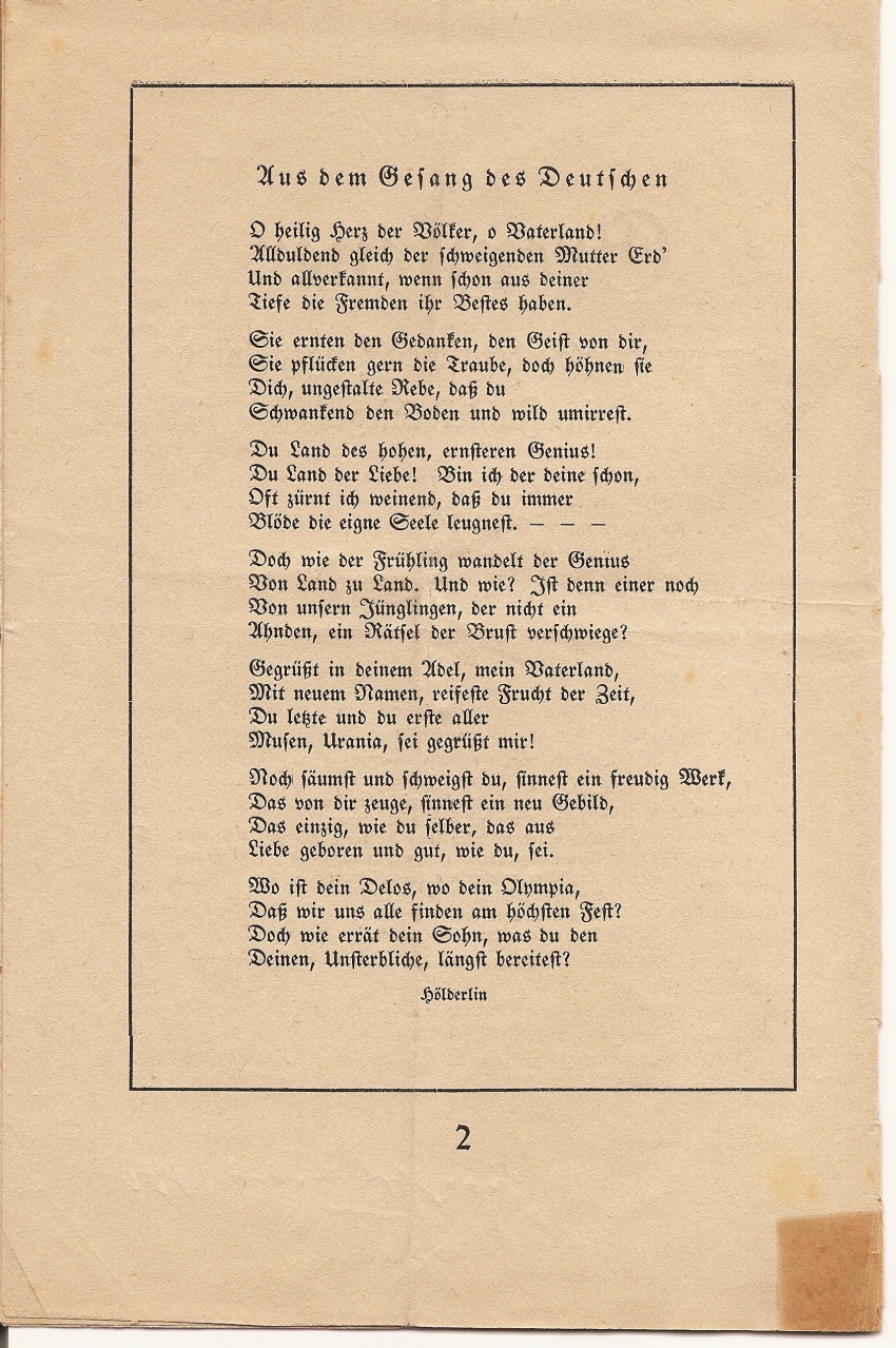 Einladung und Programm für das Grenzfeuer der vereinigten deutschen Jugendbünde im Fichtelgebirge am 3. u. 4. Erntings [August]1923