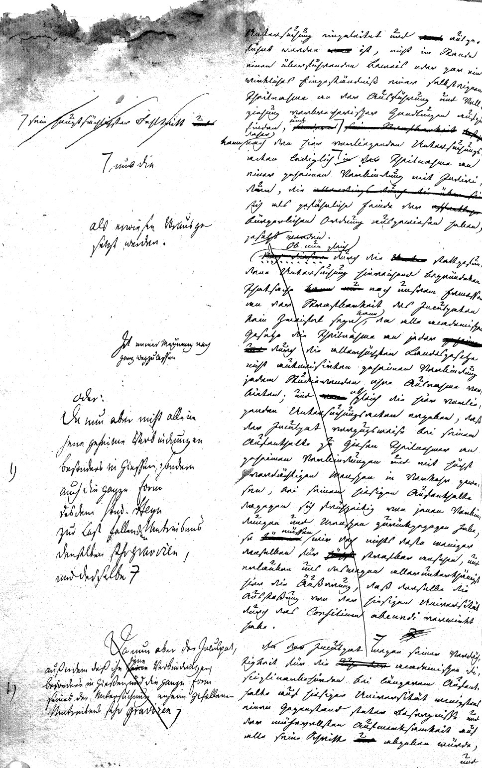 Beschluss des Senats der Universität Marburg, den Studenten Heyn der Universität zu verweisen, 18. Oktober 1819.