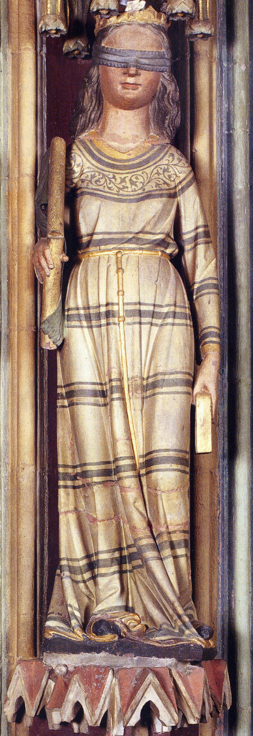 Synagoga und Ecclesia: Archivolten-Skulpturen im Hauptportal des Freiburger Münsters, um 1300
