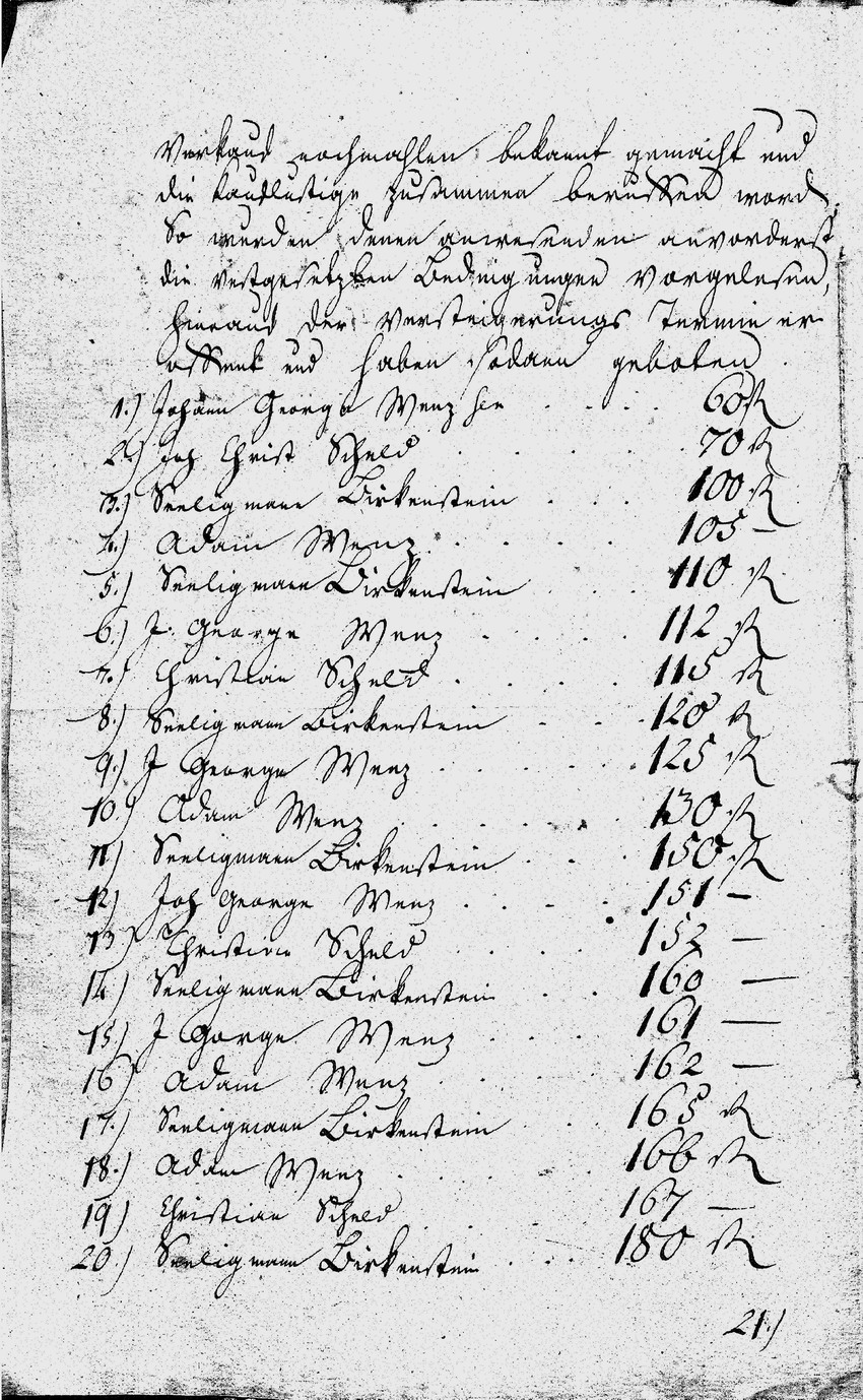 Ersteigerung des Wohnhauses des Amtsdieners von Roth (sog. Jägerhaus) durch Seligmann Bergenstein, 20. Juli 1815