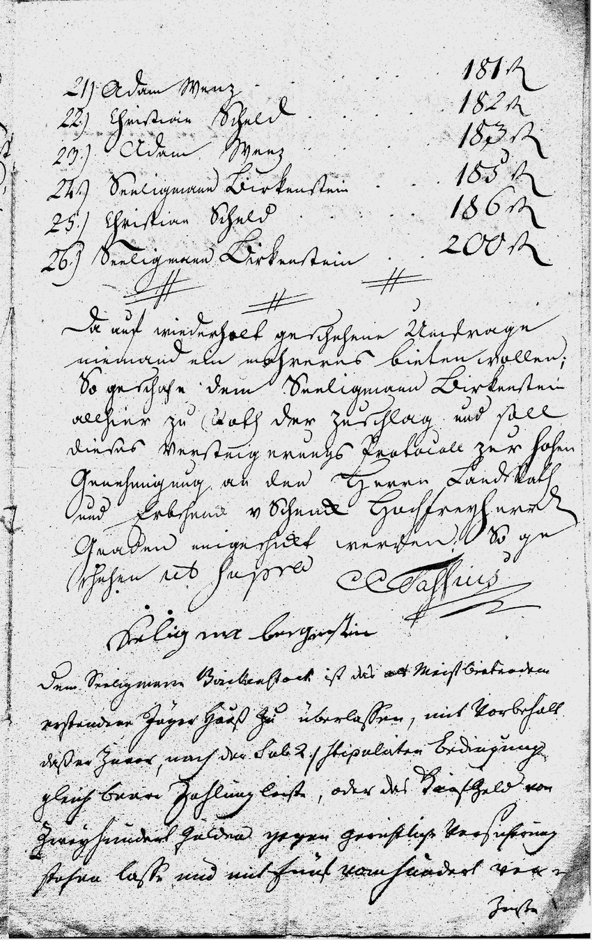 Ersteigerung des Wohnhauses des Amtsdieners von Roth (sog. Jägerhaus) durch Seligmann Bergenstein, 20. Juli 1815