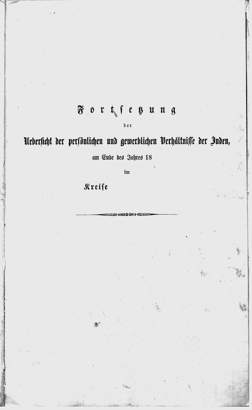 Gewerbestatistik (3): Übersichten über die persönlichen und gewerblichen Verhältnisse der Juden von Roth, 1853-1865 [hier: 1862 und  1865]