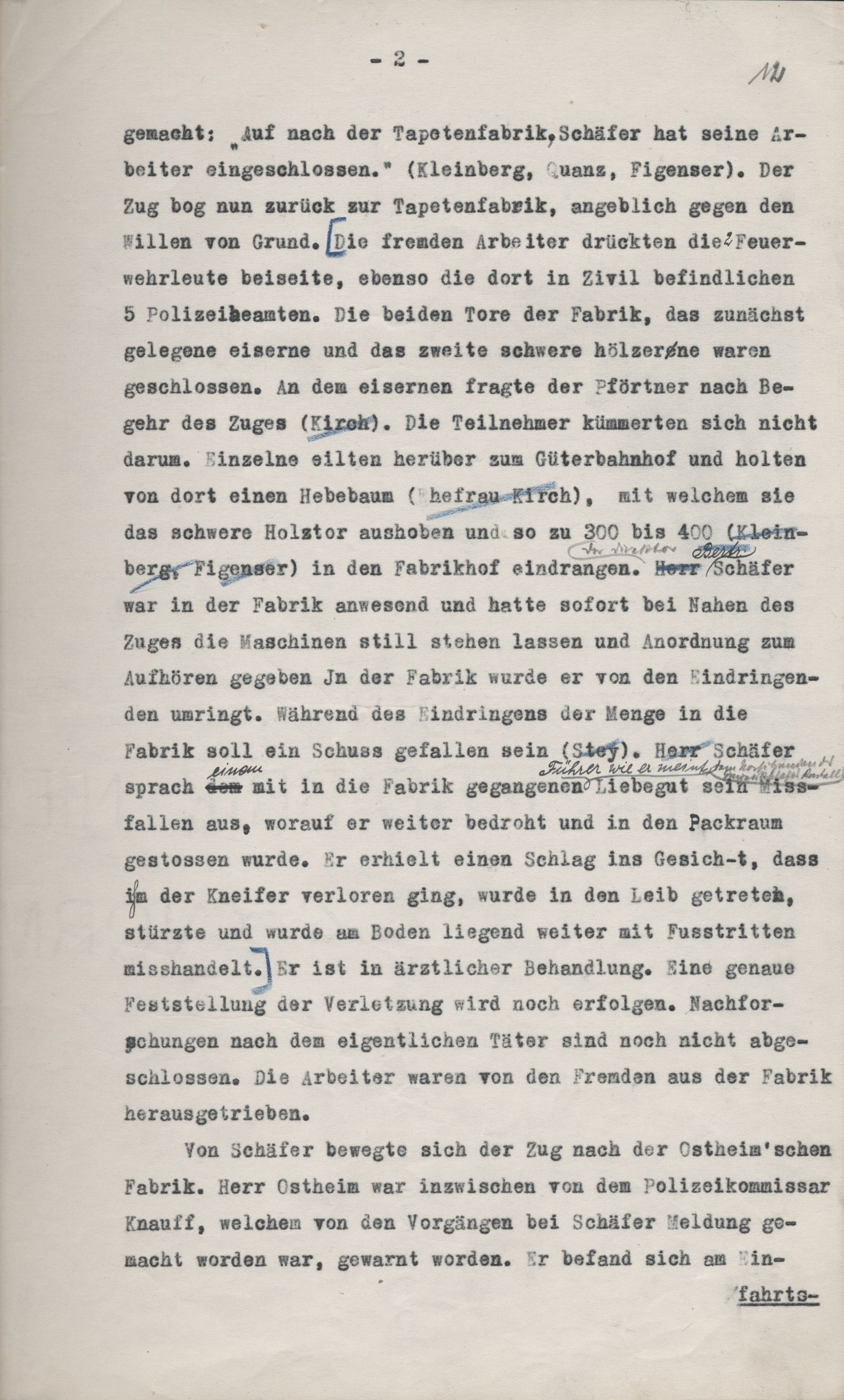 Marburger Demonstration gegen den Rathenaumord vom 4. Juli 1922.  Bericht des Marburger Oberbürgermeisters Paul Troje vom 10. Juli 1922
