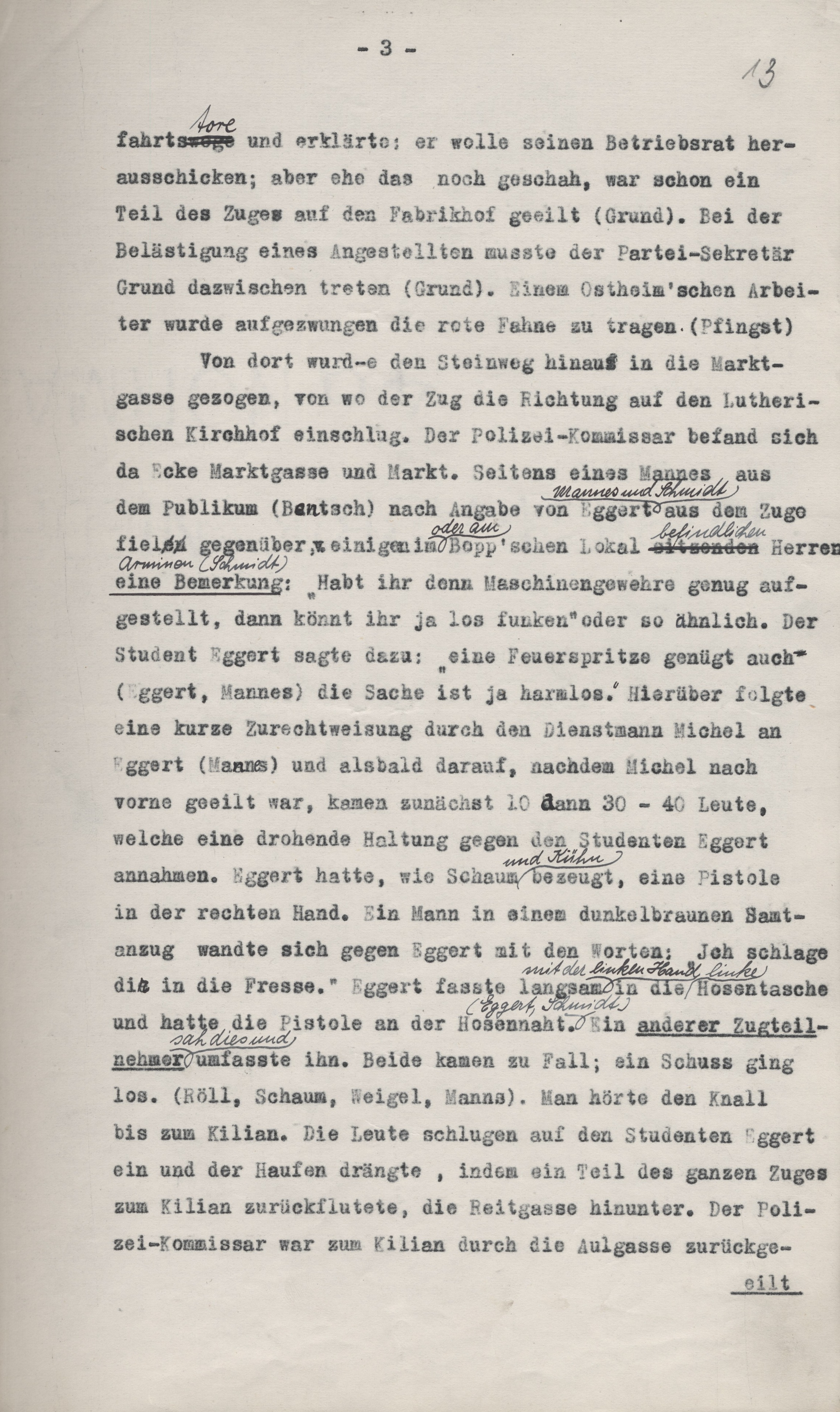 Marburger Demonstration gegen den Rathenaumord vom 4. Juli 1922.  Bericht des Marburger Oberbürgermeisters Paul Troje vom 10. Juli 1922