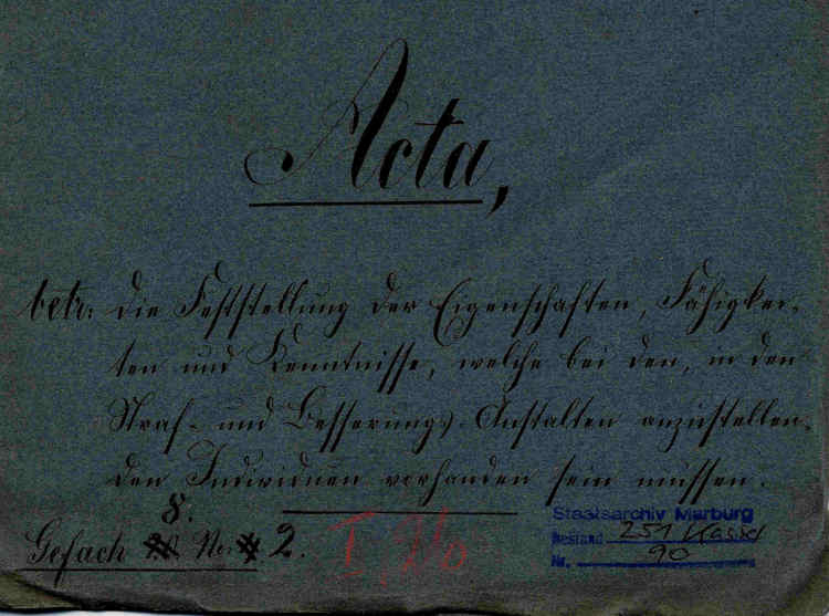 Persönlichkeitsprofil eines kurhessischen Zuchthausinspektors,