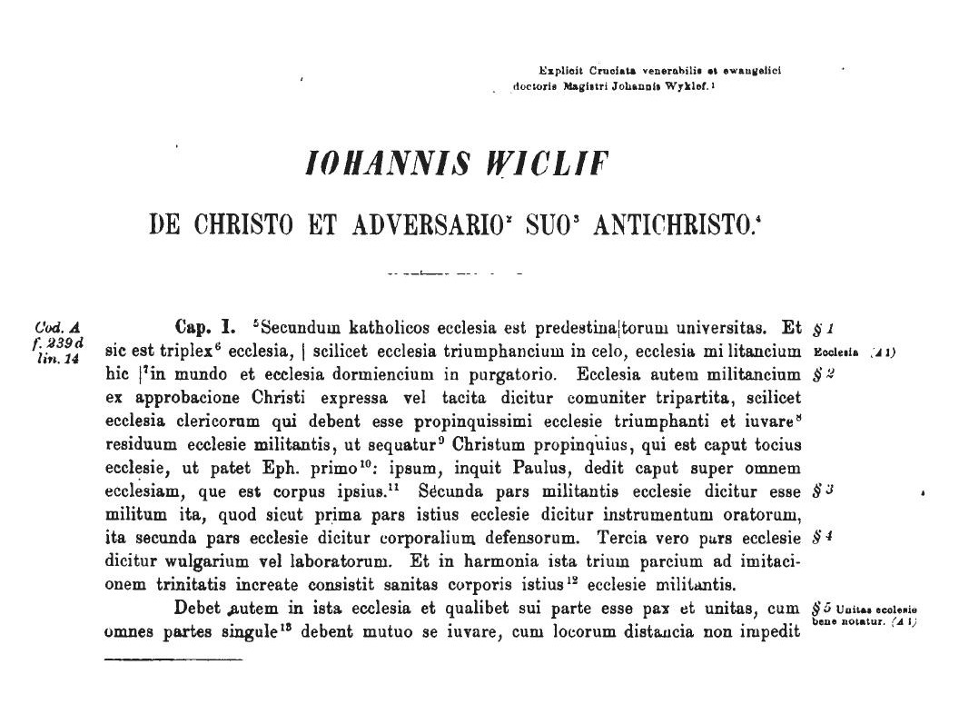 De Christo et suo adversario Antichristo, 1384