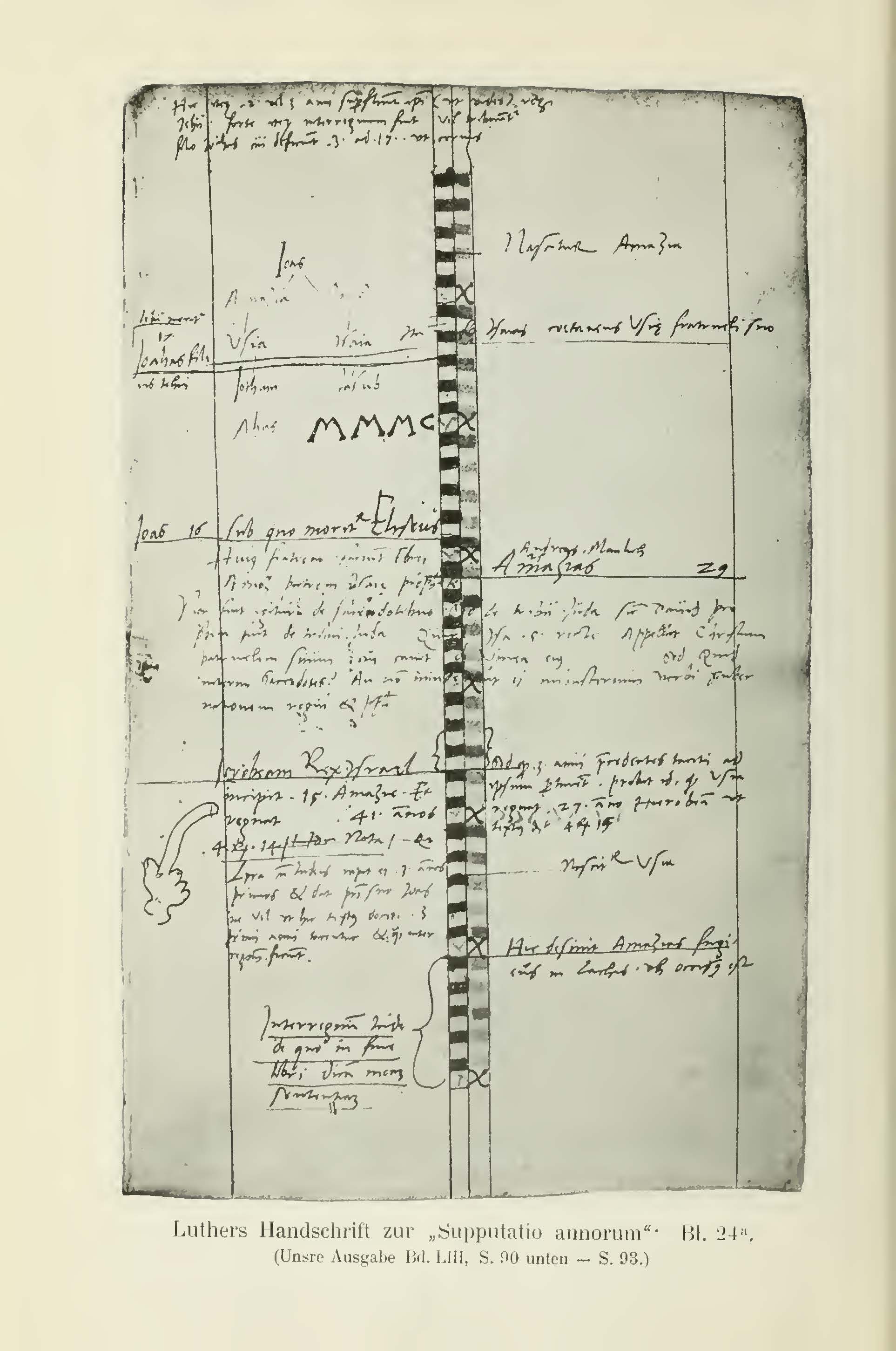 Handschrift der "Supputatio annorum mundi" von Martin Luther, 1541