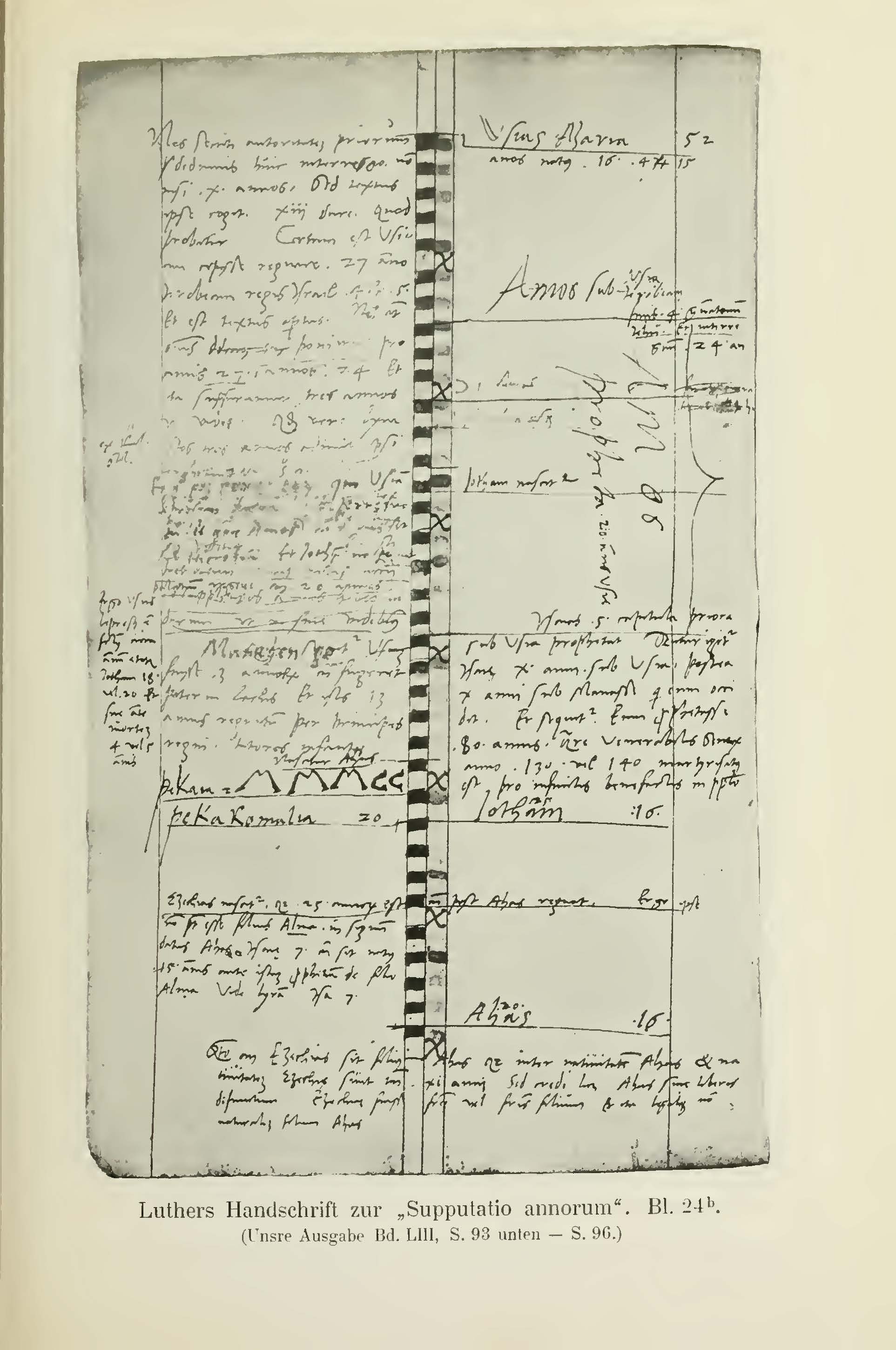 Handschrift der "Supputatio annorum mundi" von Martin Luther, 1541