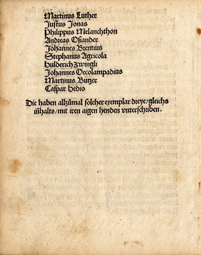 Andreas Osiander, Was zu Marpurgk in  Hessen vom Abendtmal und andern strittigen Artickeln gehandelt und vergleicht sei worden, Erstdruck 1529
