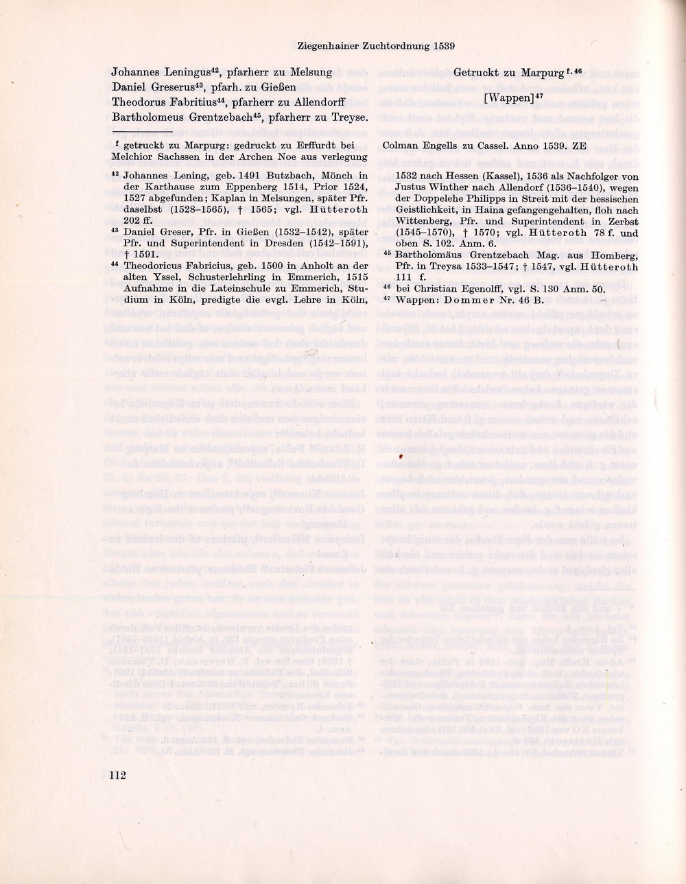 Die Ziegenhainer Kirchenzuchtordnung: Ordnung der Christlichen Kirchenzucht für die Kirchen im Fürstentum Hessen, 1939 [Sehling, 1965]
