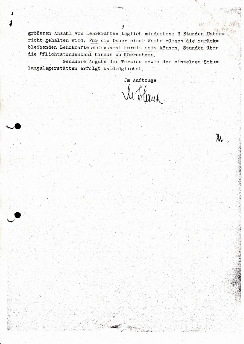 Schreiben der Abteilung für höheres Schulwesen betr. verstärkter Umschulung der Lehrerschaft vom 28.08.1935