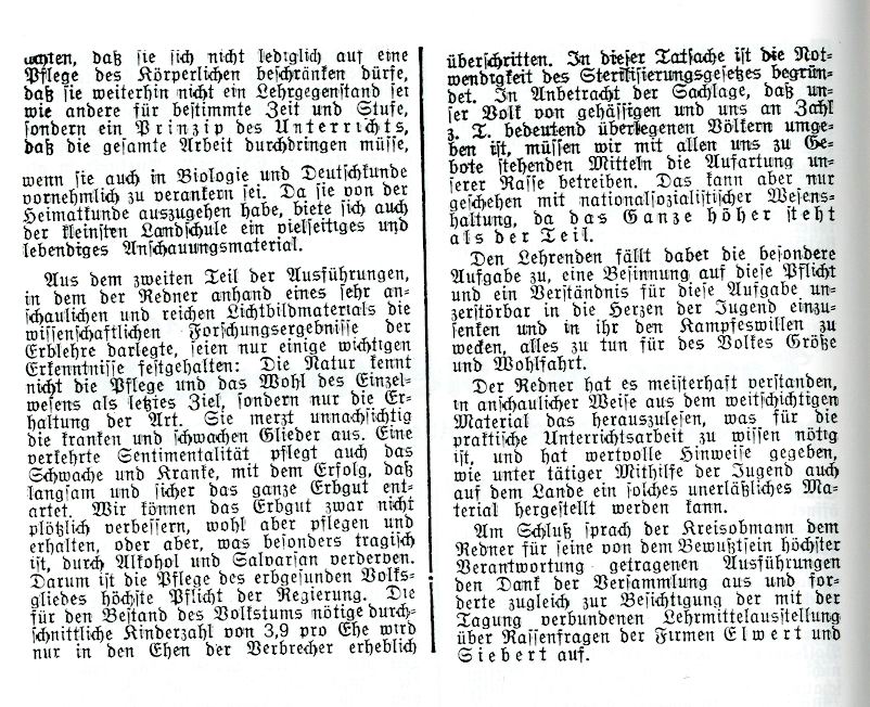 Zeitungsartikel der OZ betr. Tagung des NS-Lehrerbundes zur Aufgabe des Lehrers vom 31. Oktober 1933