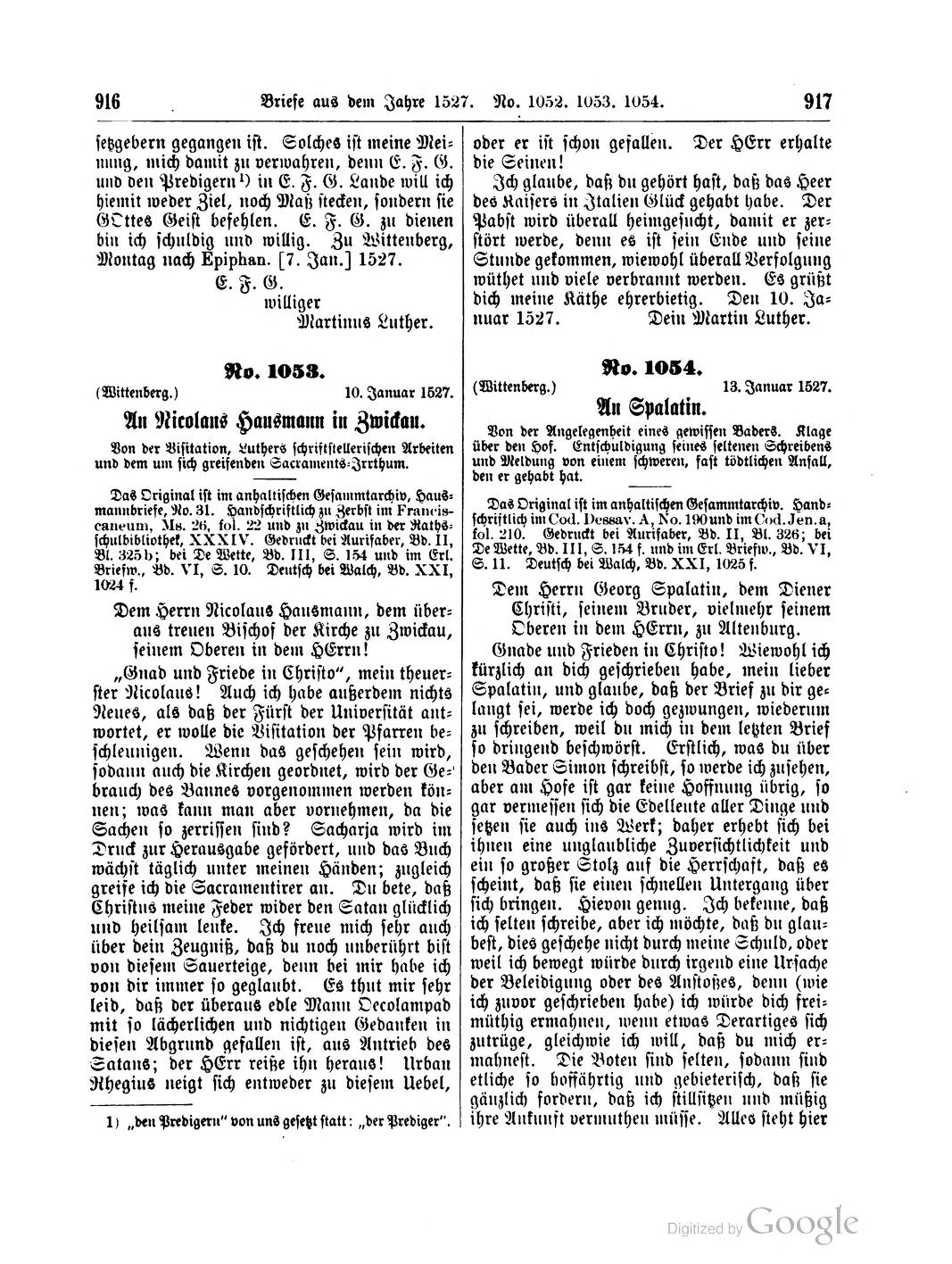 Martin Luther an den Landgrafen Philipp von Hessen zur Homberger Kirchenordnung, 7. Januar 1527