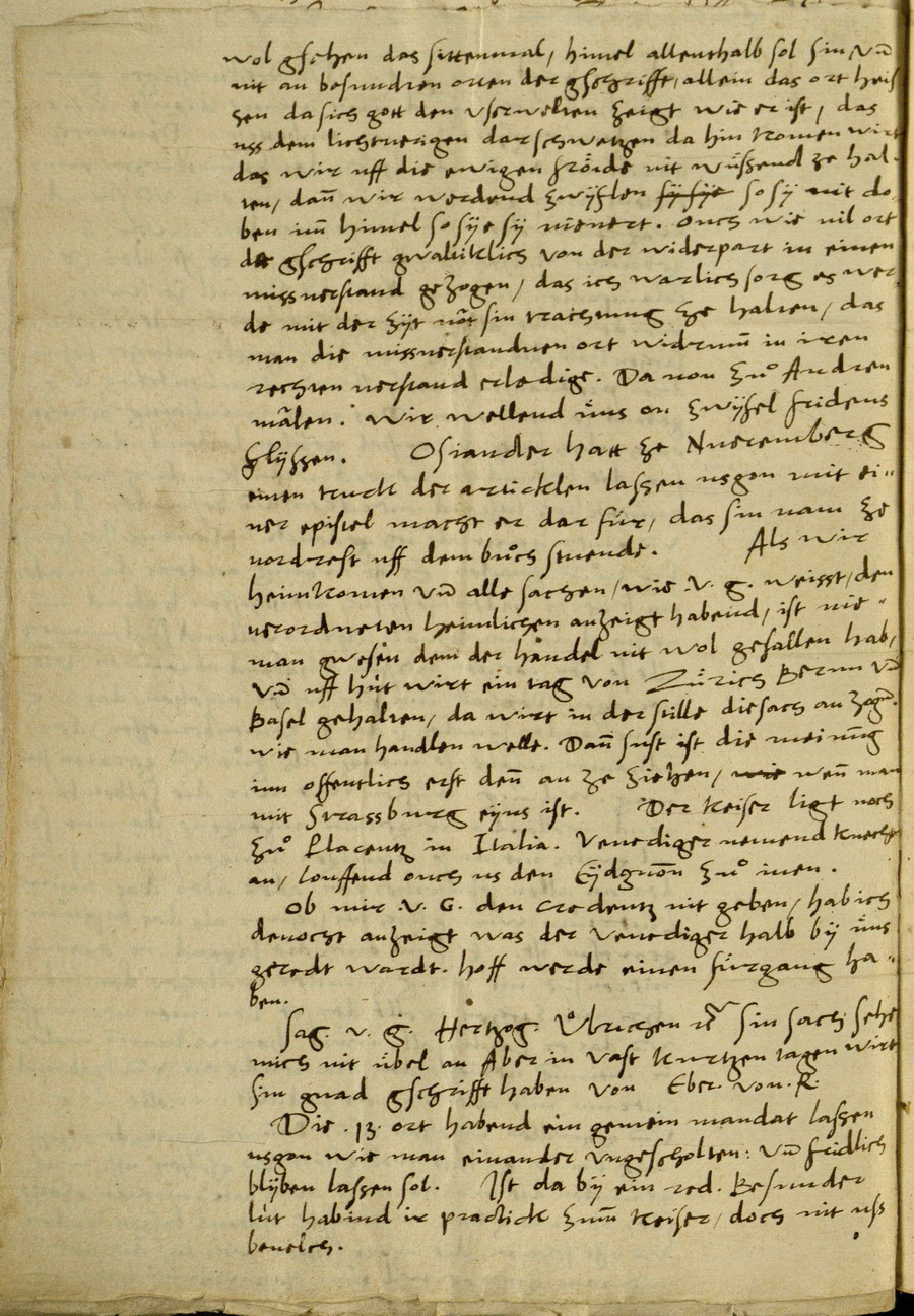 Zwingli an Landgraf Philipp nach dem Marburger Religionsgespräch, 2. November 1529