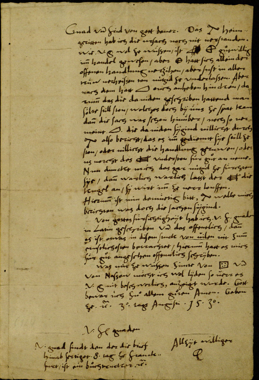 Zwingli an Landgraf Philipp, 30. August 1530
